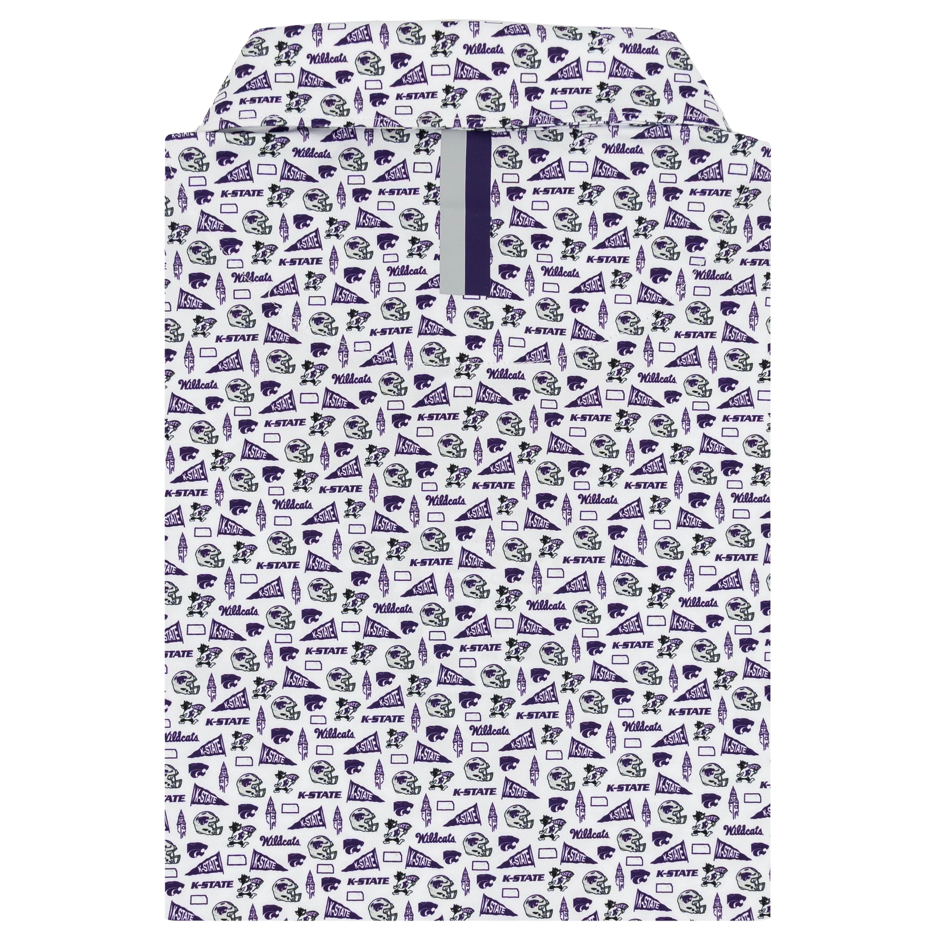 The Kansas State Gameday | Collegiate Polo | The Kansas State Gameday - White/Dark Violet - Image 2
