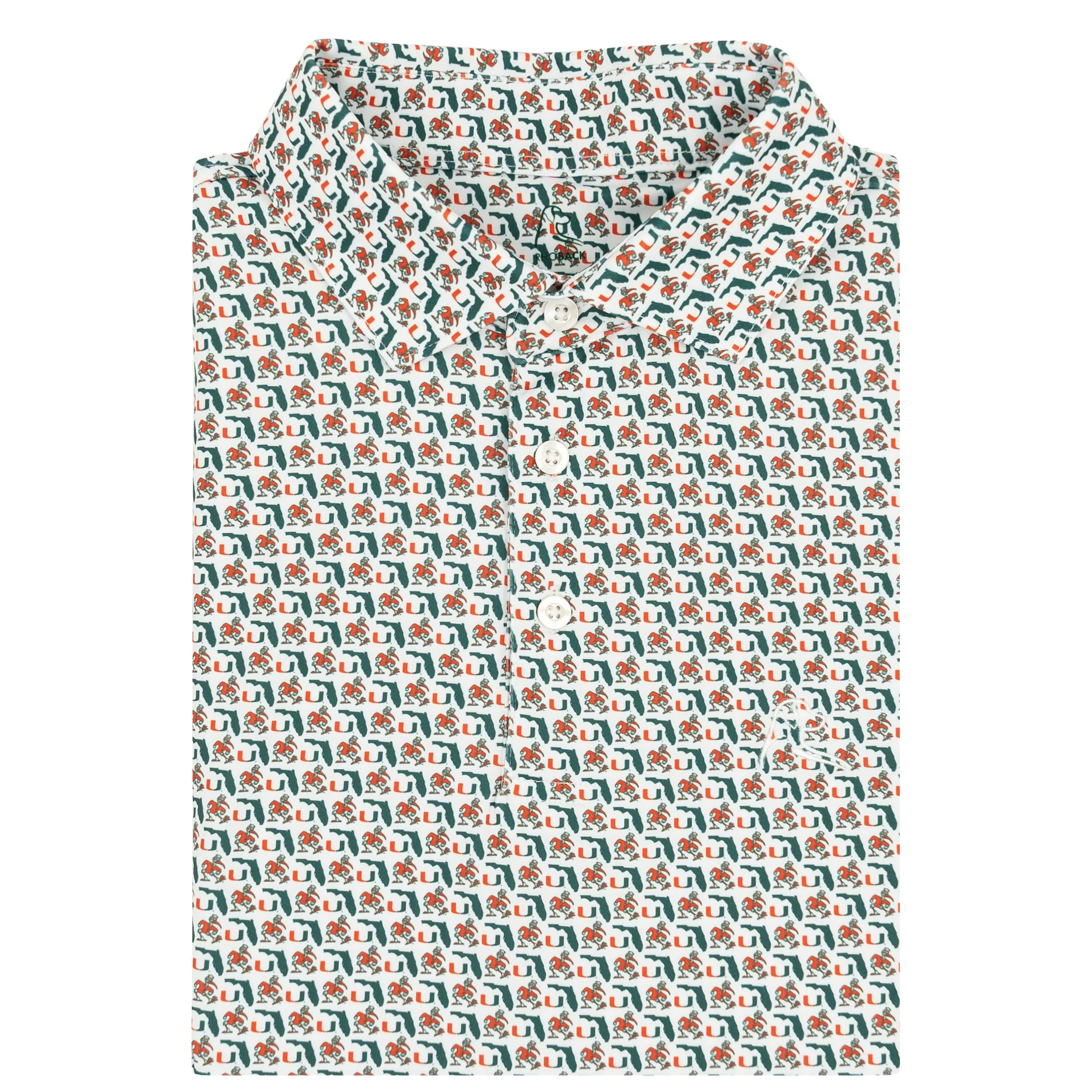 The Miami Canes® | Collegiate Polo | The Miami Canes® - White/Evergreen