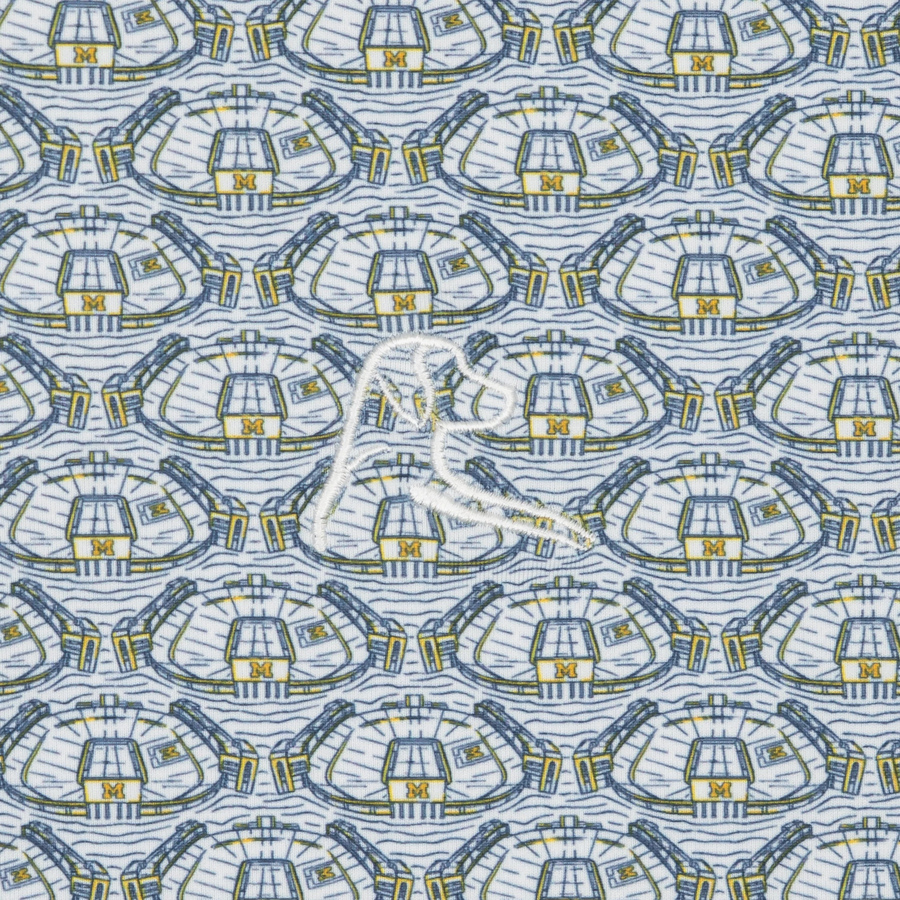 The Michigan Big House® | Collegiate Polo | The Michigan Big House® - White/Indigo Blue - Image 3