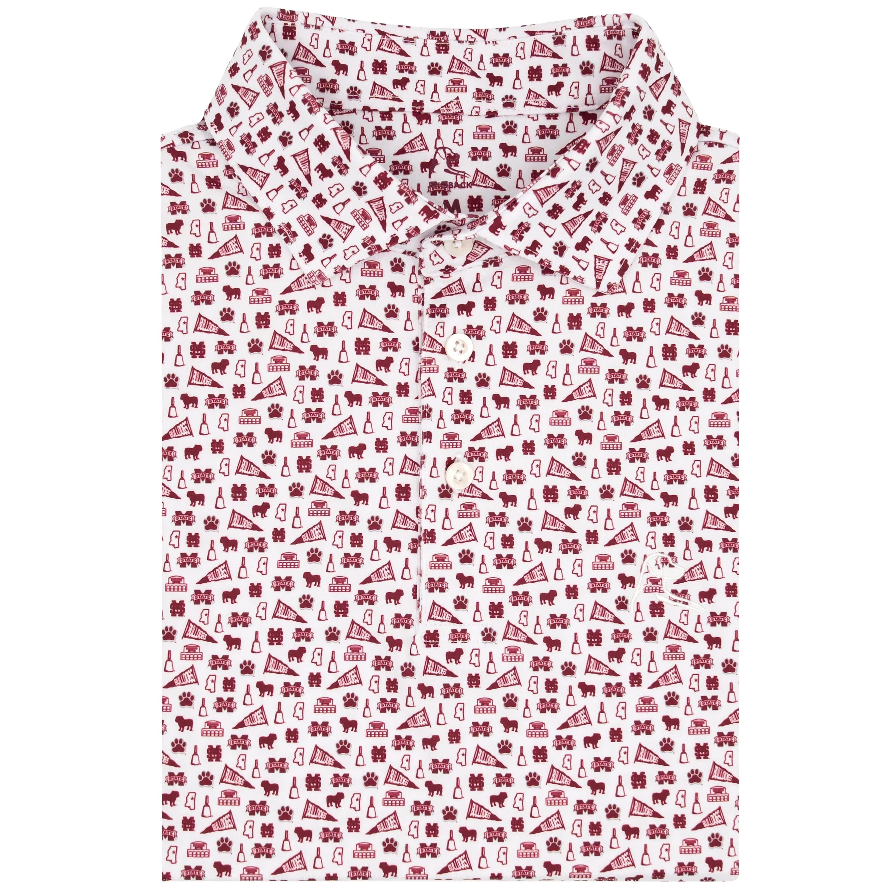 The Mississippi State Gameday | Collegiate Polo | The Mississippi State Gameday - White/Maroon