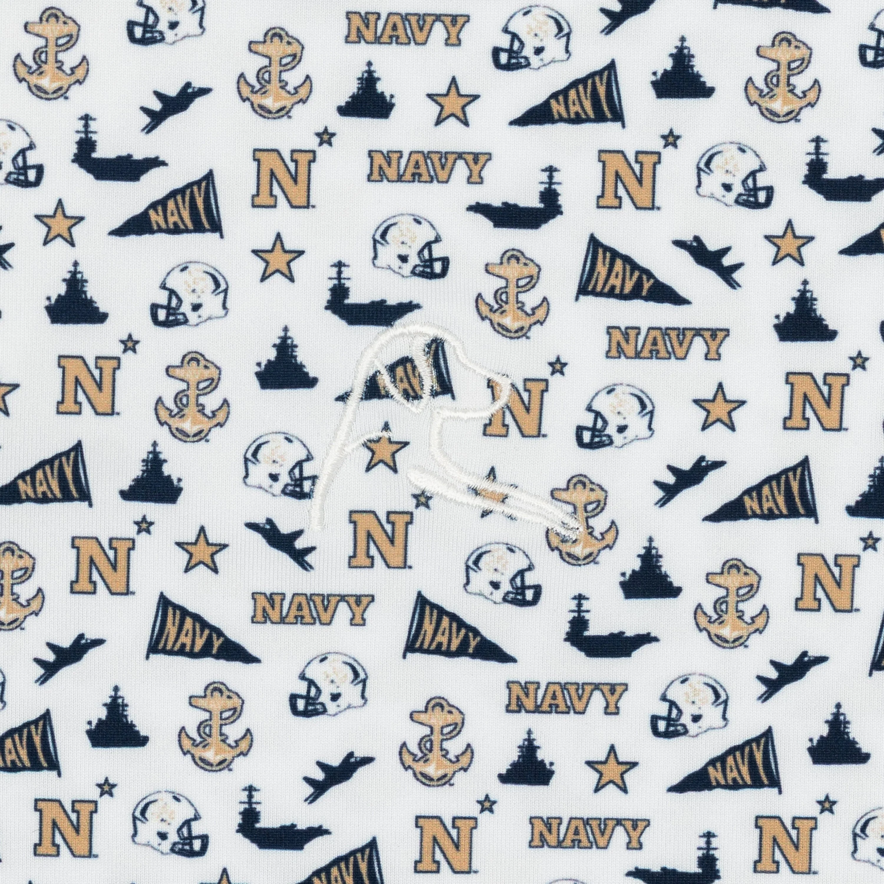 The Navy Gameday | Collegiate Polo | The Navy Gameday - White/Indigo Blue - Image 3