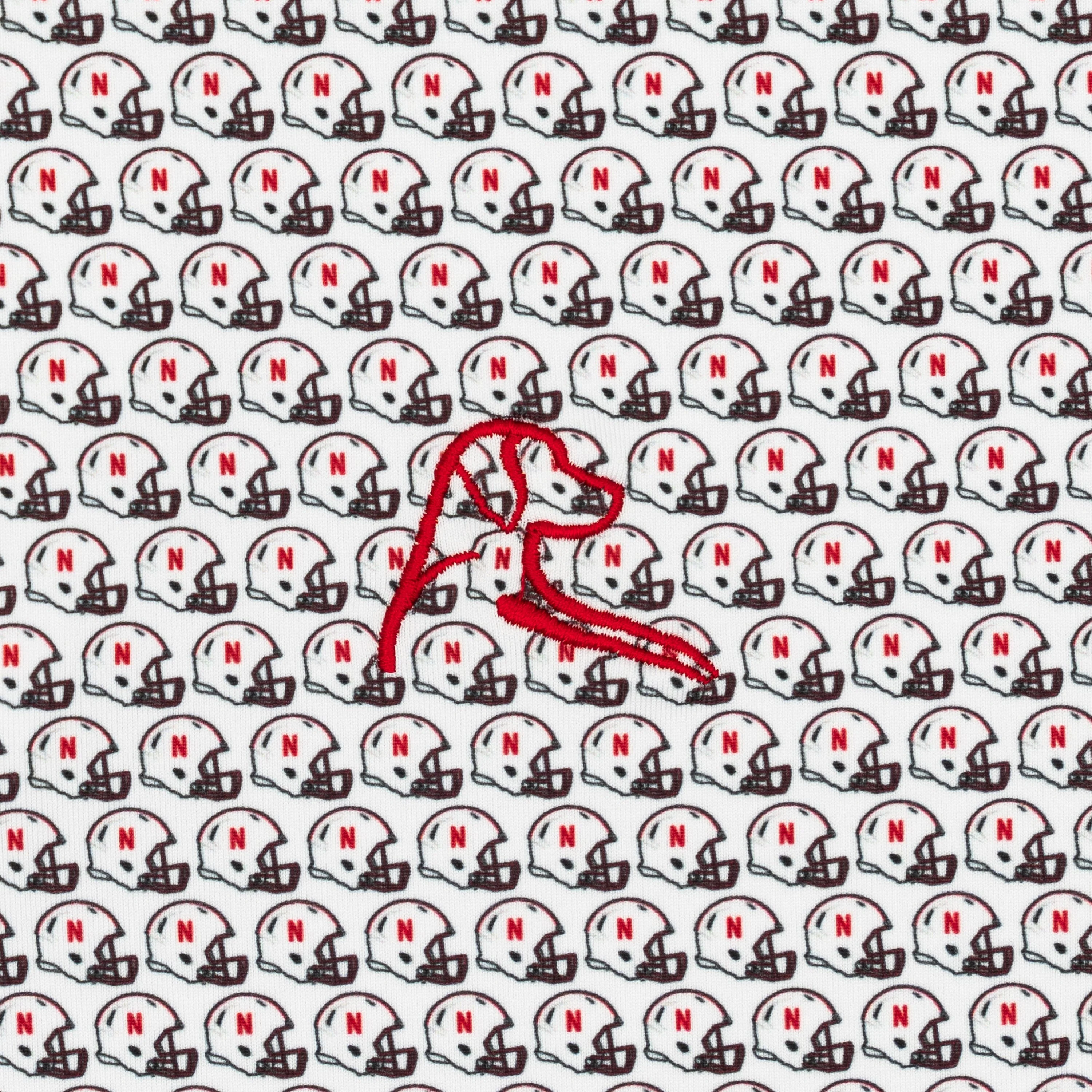 The Nebraska Helmet | Collegiate Polo | The Nebraska Helmet - White/Cherry Red - Image 3