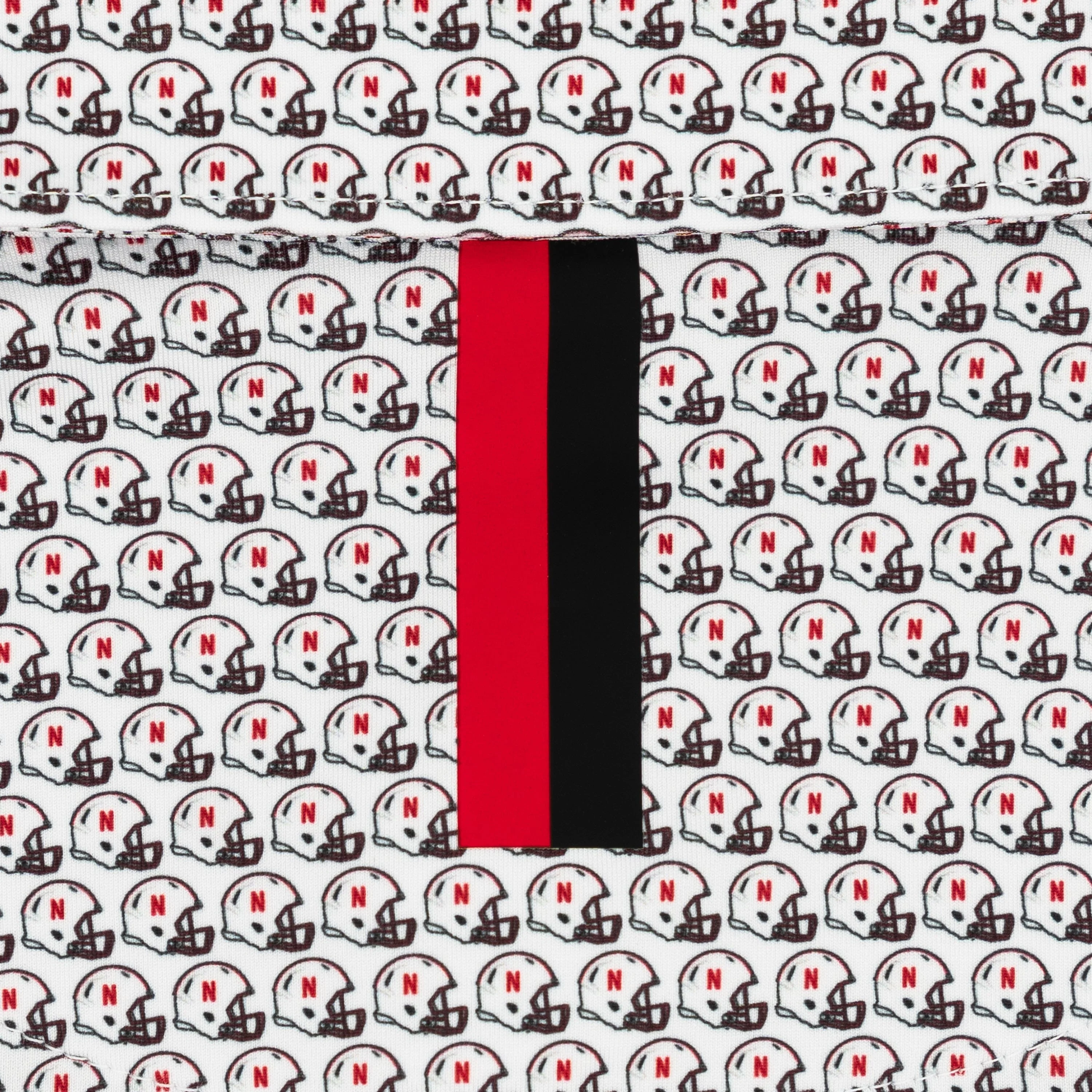 The Nebraska Helmet | Collegiate Polo | The Nebraska Helmet - White/Cherry Red - Image 4