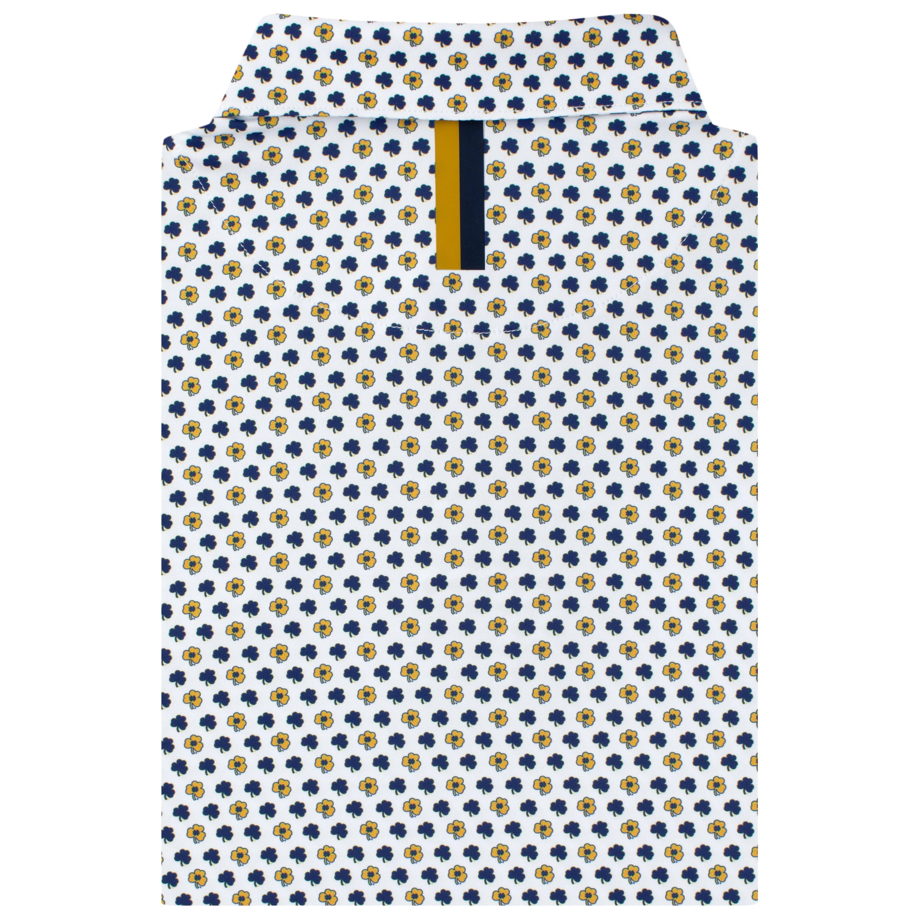 The Notre Dame Golden Clover | Collegiate Polo | The Notre Dame Golden Clover - White/Indigo Blue - Image 2