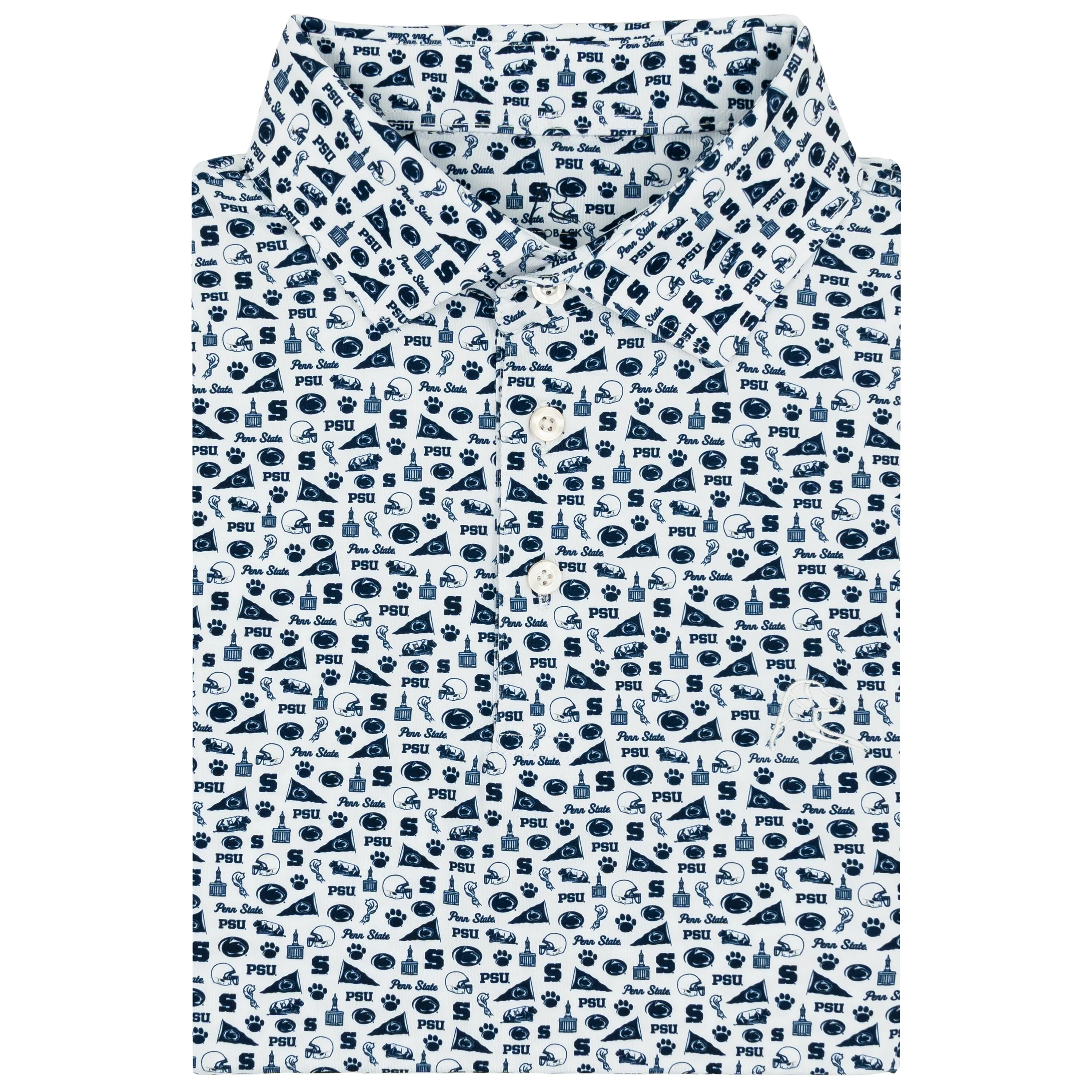 The Penn State Gameday | Collegiate Polo | The Penn State Gameday - White/Indigo Blue