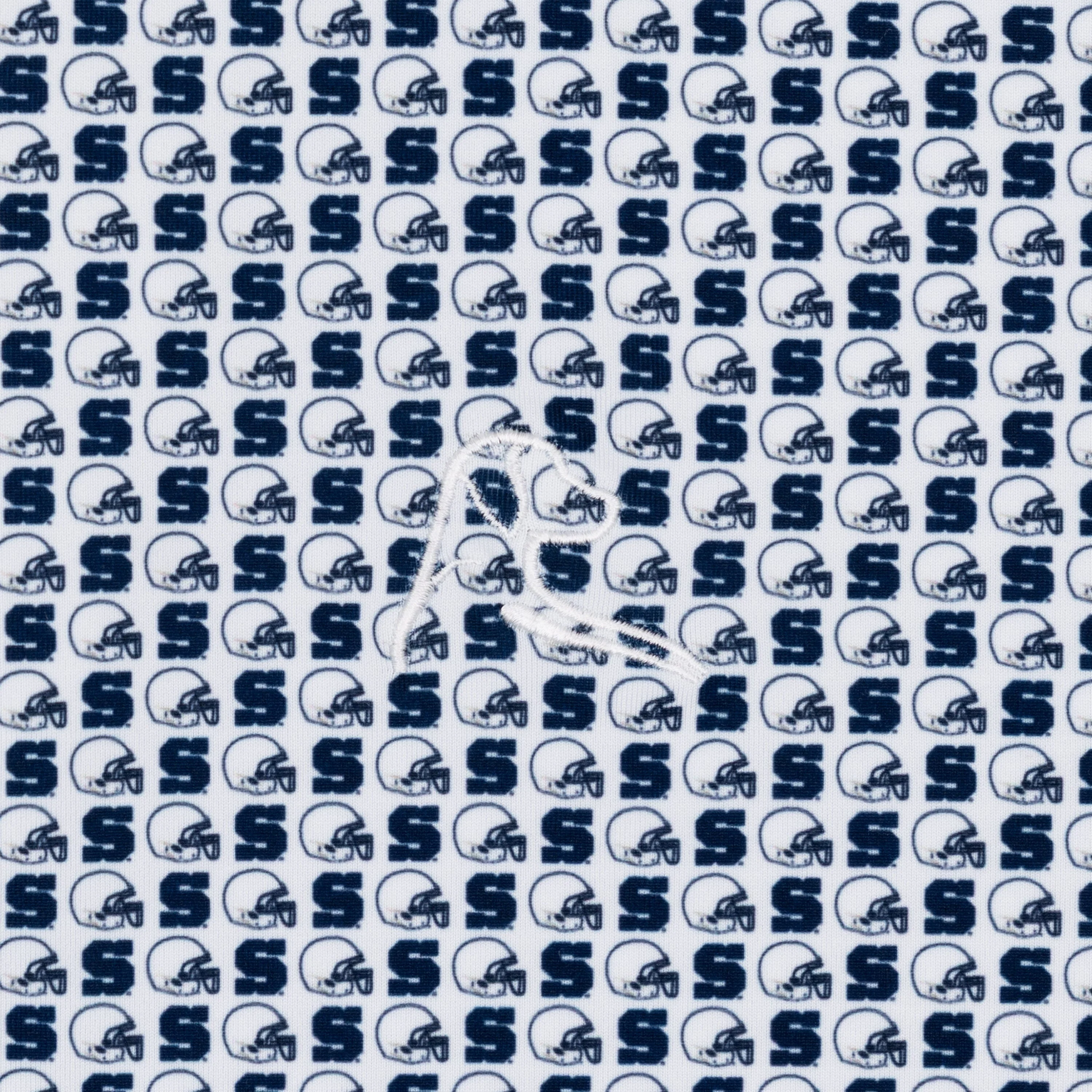 The Penn State Helmet | Collegiate Polo | The Penn State Helmet - White/Indigo Blue - Image 3
