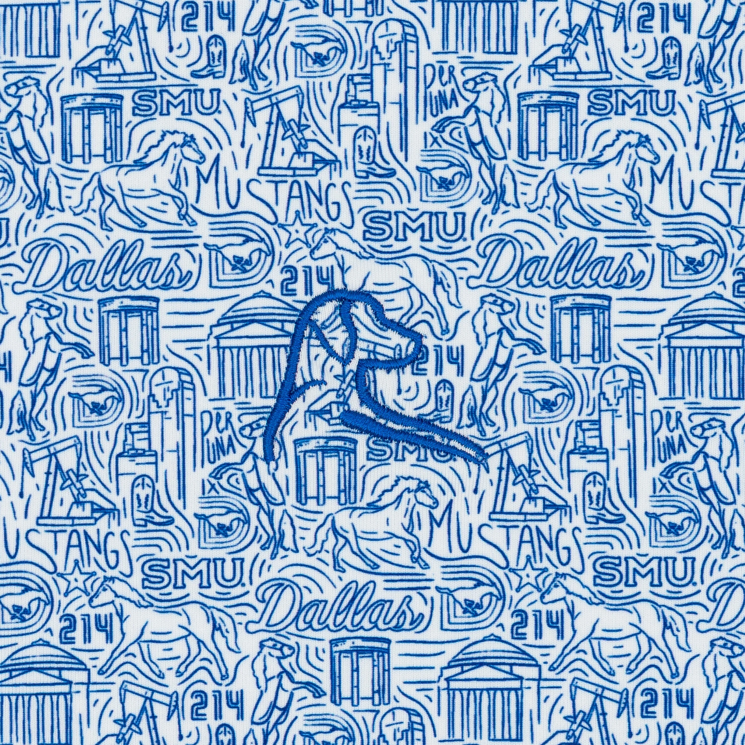 The SMU Boulevard™ | Collegiate Polo | The SMU Boulevard™ - White/Ocean Blue - Image 3
