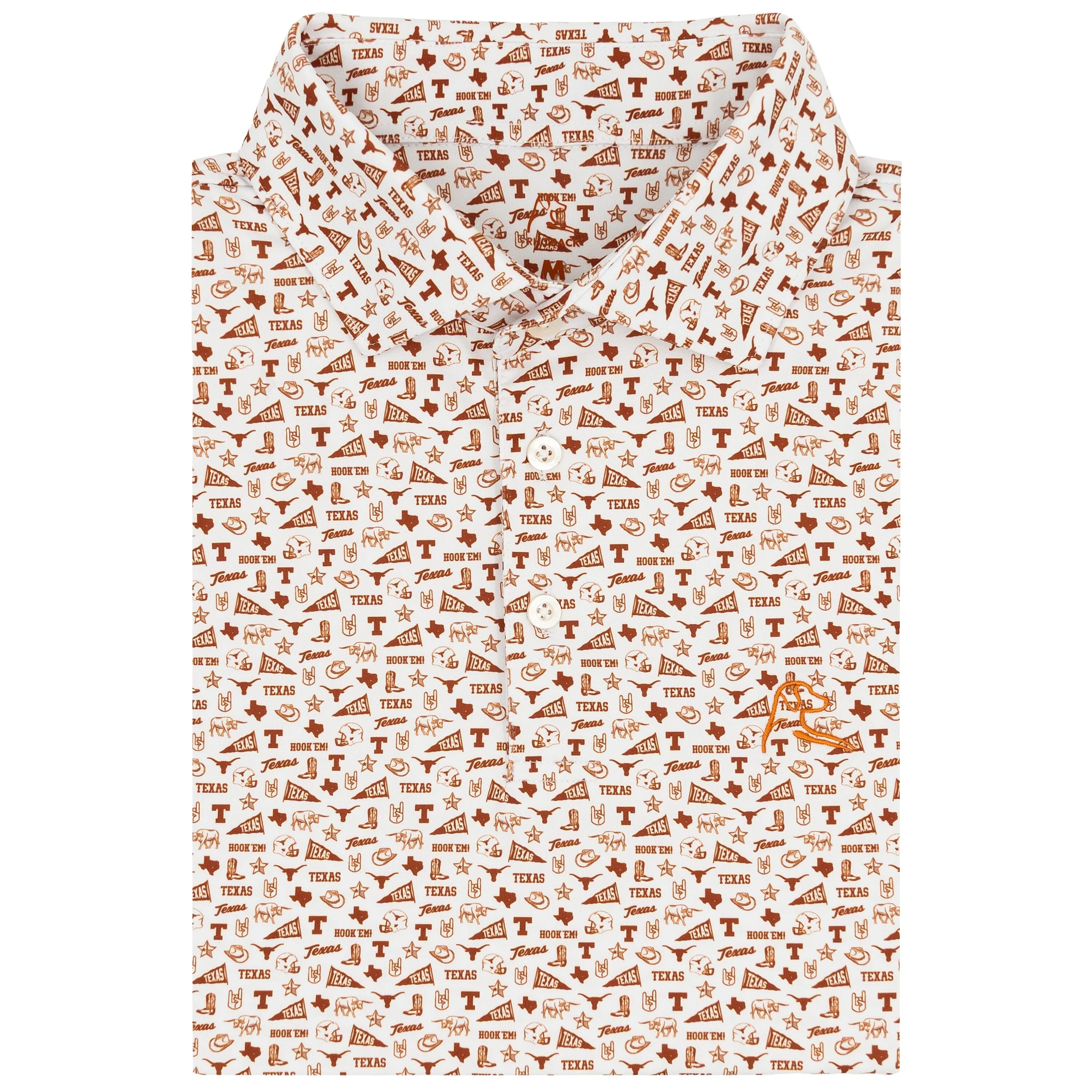 The Texas Gameday | Collegiate Polo | The Texas Gameday - White/Rust Orange