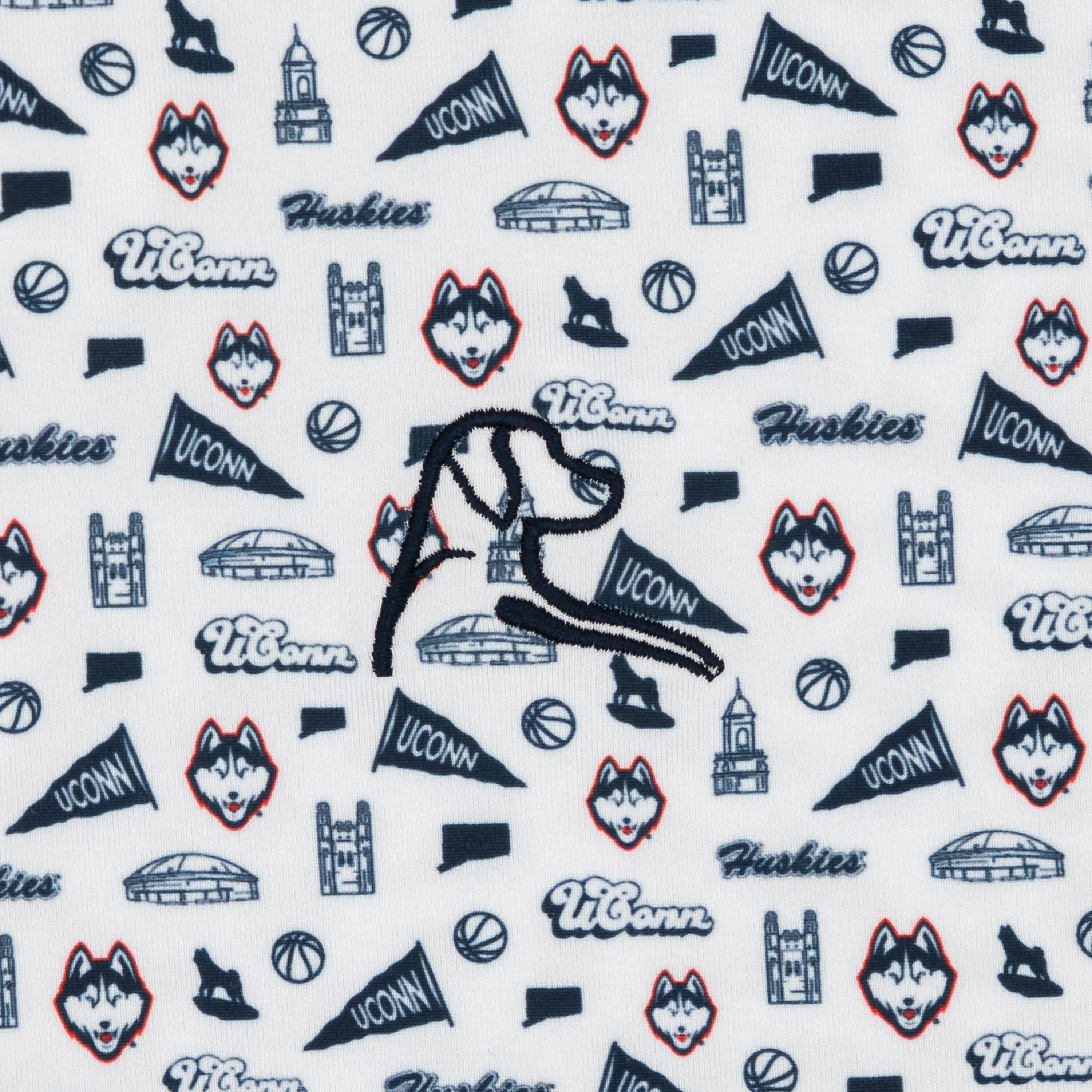 The UConn Gameday | Collegiate Polo | The UConn Gameday - White/Indigo Blue - Image 3