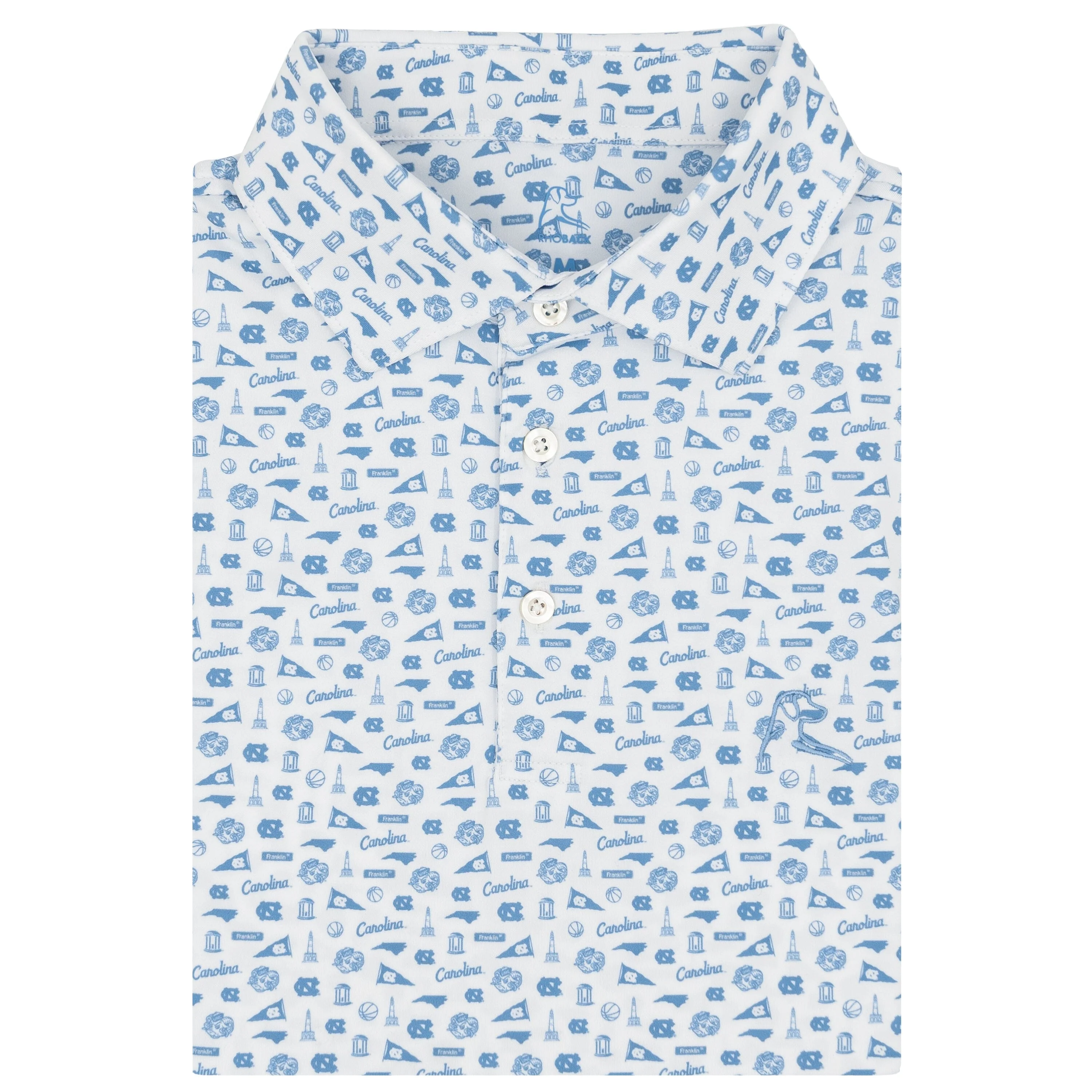 The UNC Gameday | Collegiate Polo | The UNC Gameday - White/Powder Blue