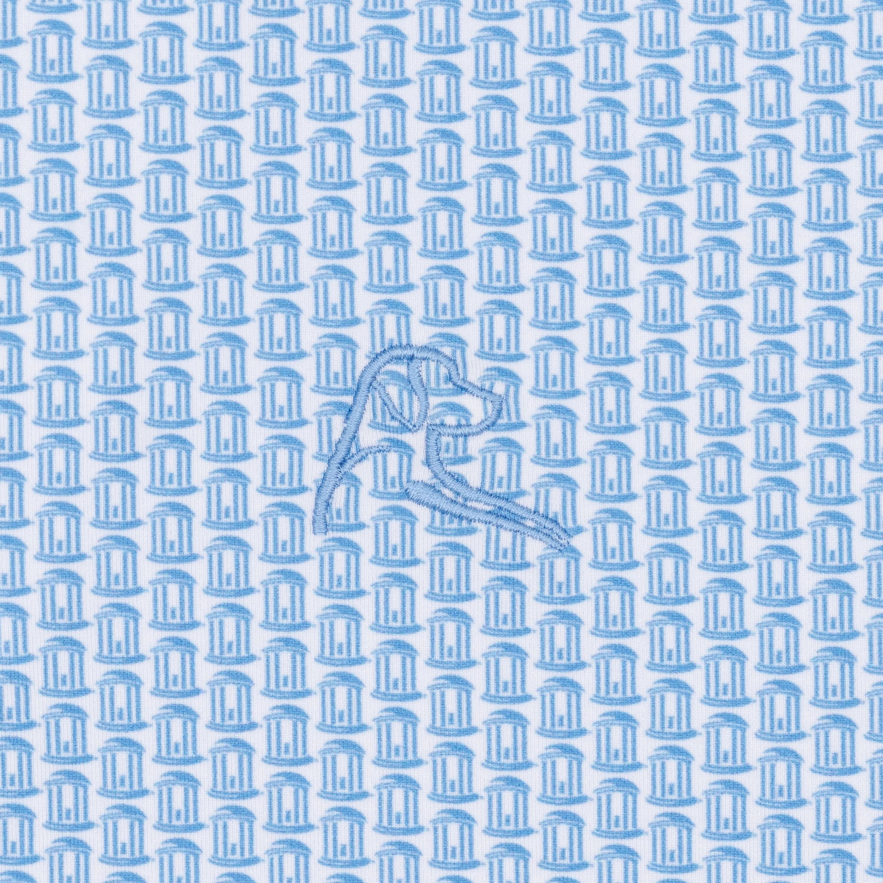 The UNC Old Well | Collegiate Polo | The UNC Old Well - White/Powder Blue - Image 3
