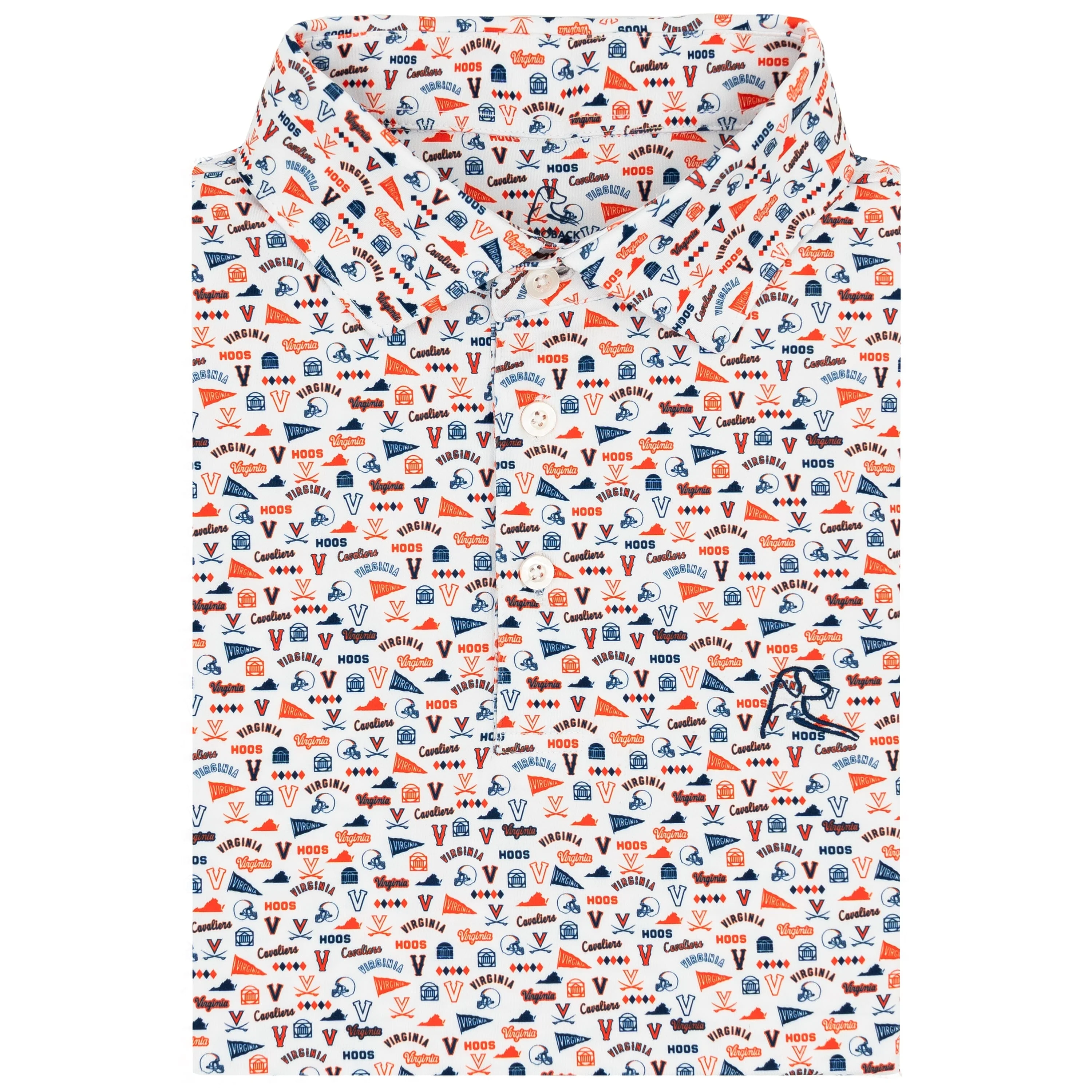 The UVA Gameday | Collegiate Polo | The UVA Gameday - White/Admiral Navy