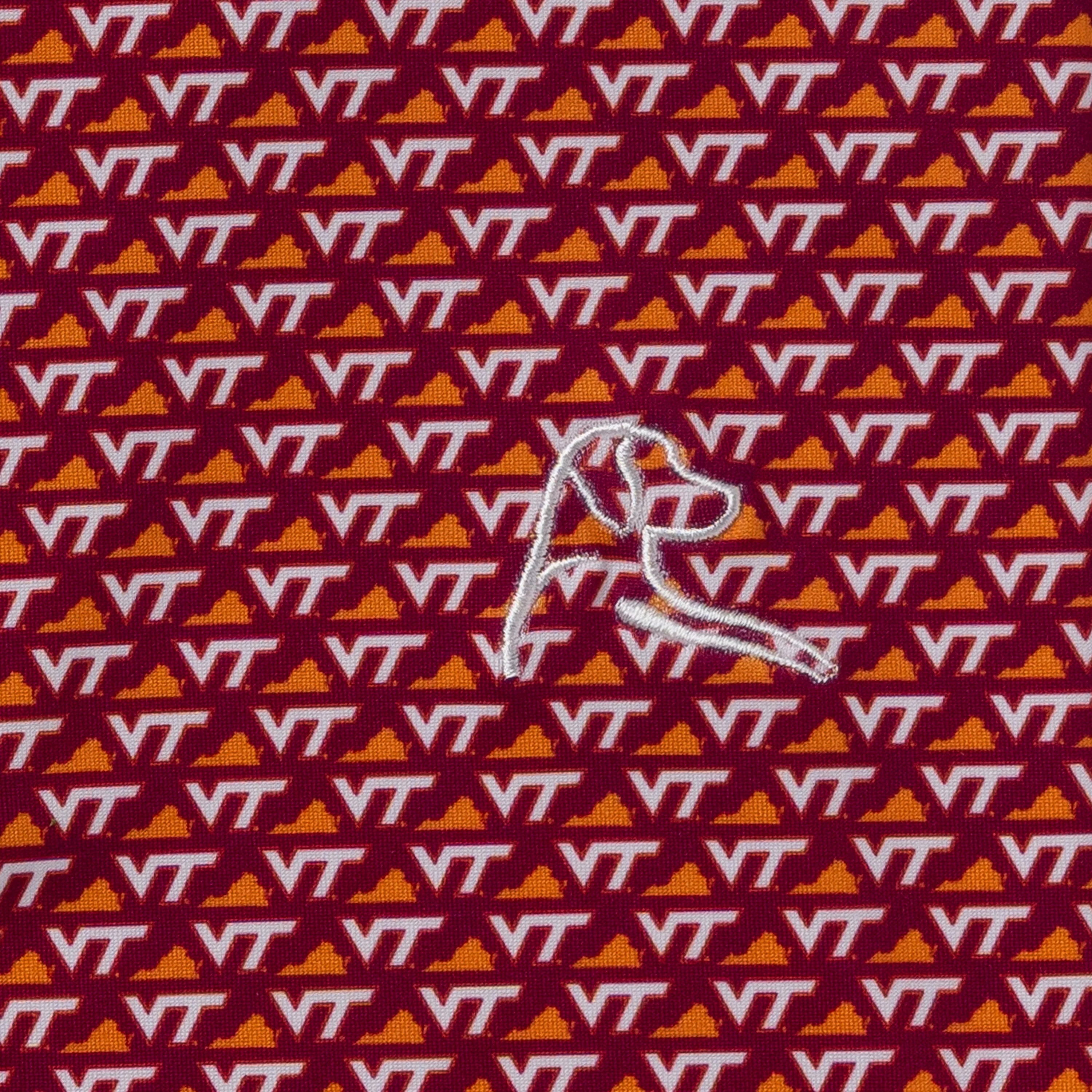 The Virginia Tech Hokie™ State | Collegiate Polo | The Virginia Tech Hokie™ State - Dark Maroon/White - Image 3