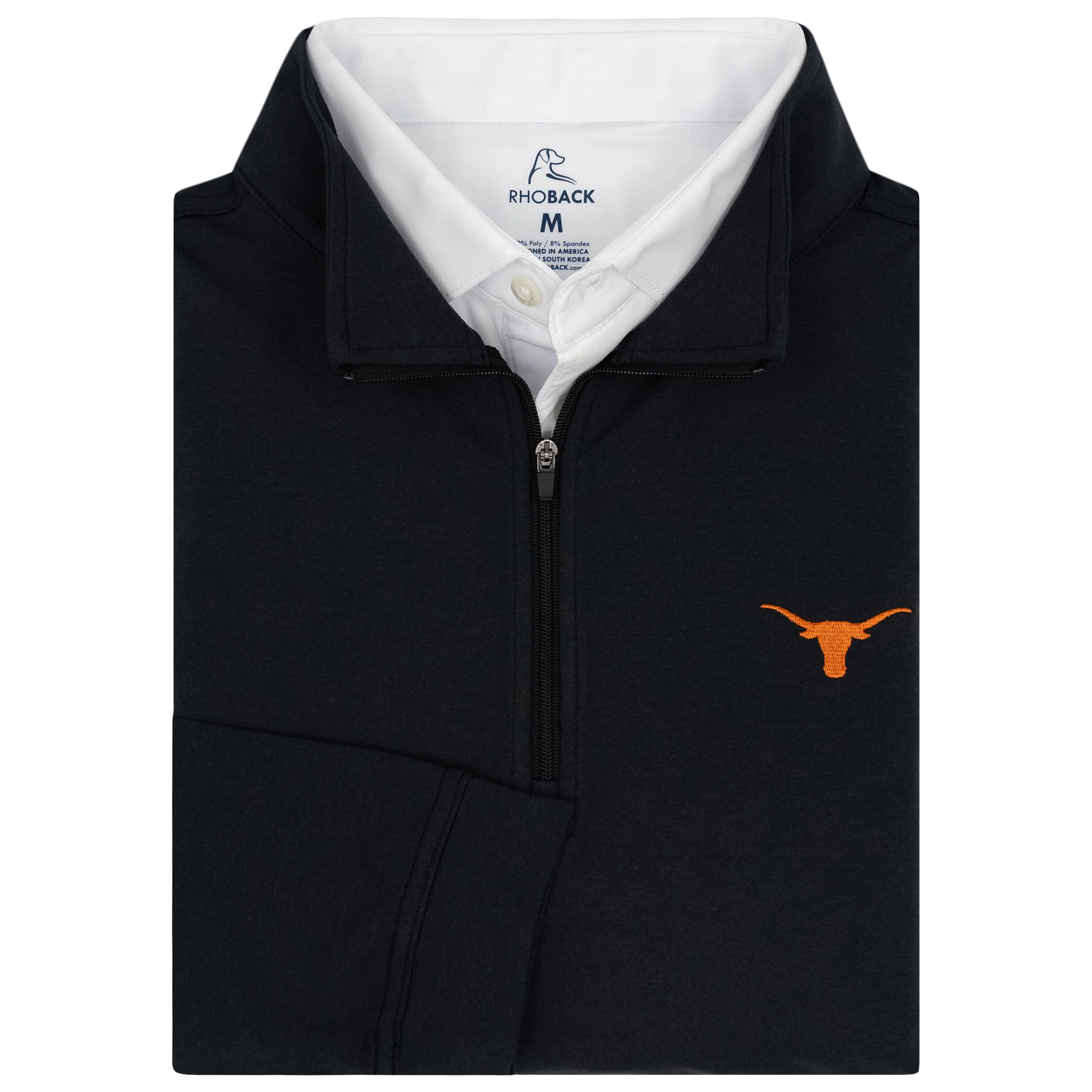 Solid Collegiate Q-Zip - Texas | Solid - Black - Texas - 1