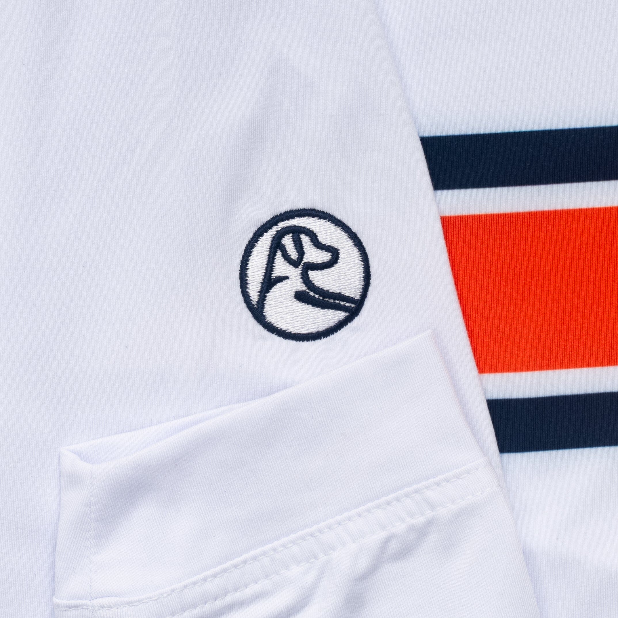 Auburn Helmet Stripe Collegiate Q-Zip - Auburn | The Auburn Helmet Stripe - White/Dock Blue - Image 4