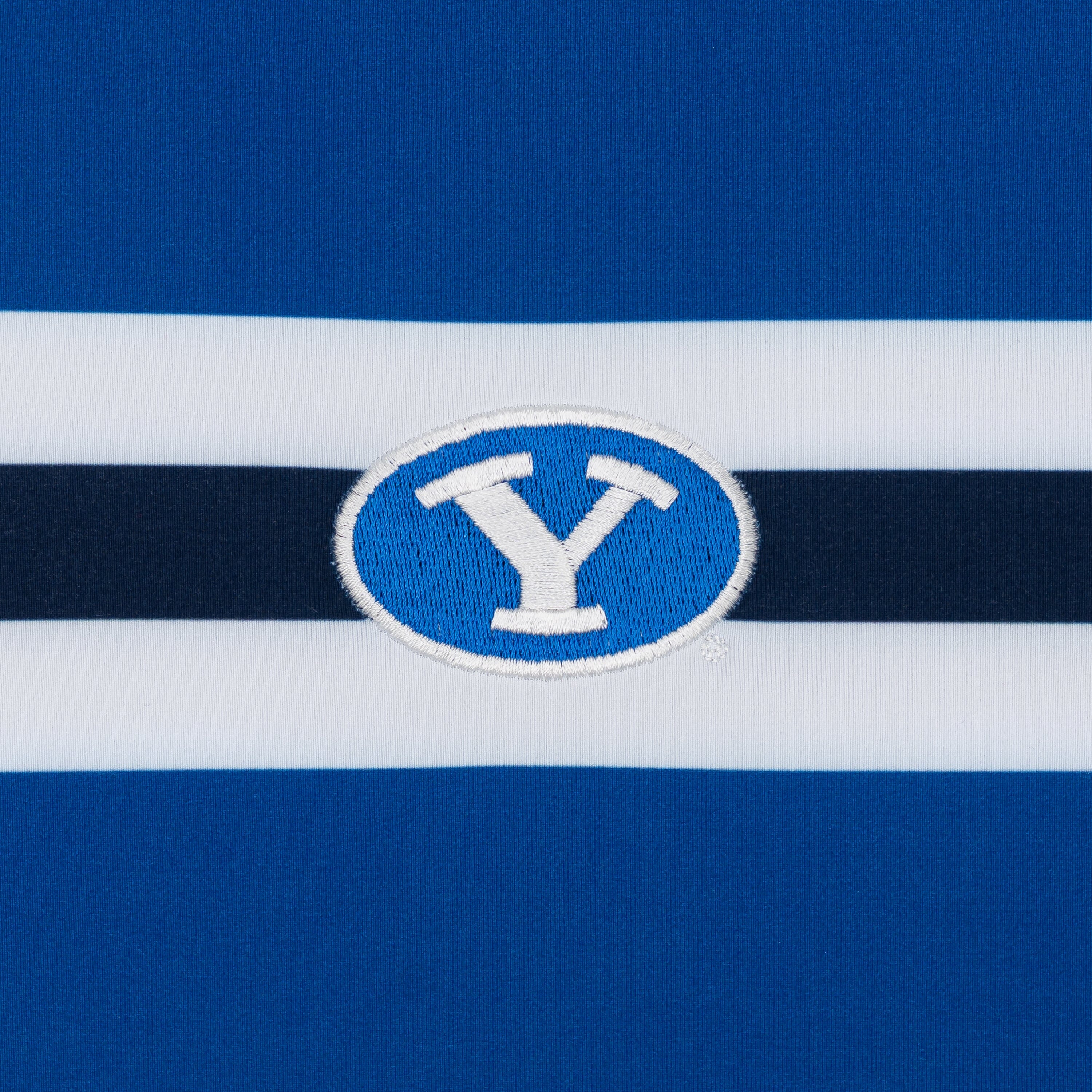 BYU Helmet Stripe Collegiate Q-Zip | The BYU Helmet Stripe - Azure Blue/White - Image 3