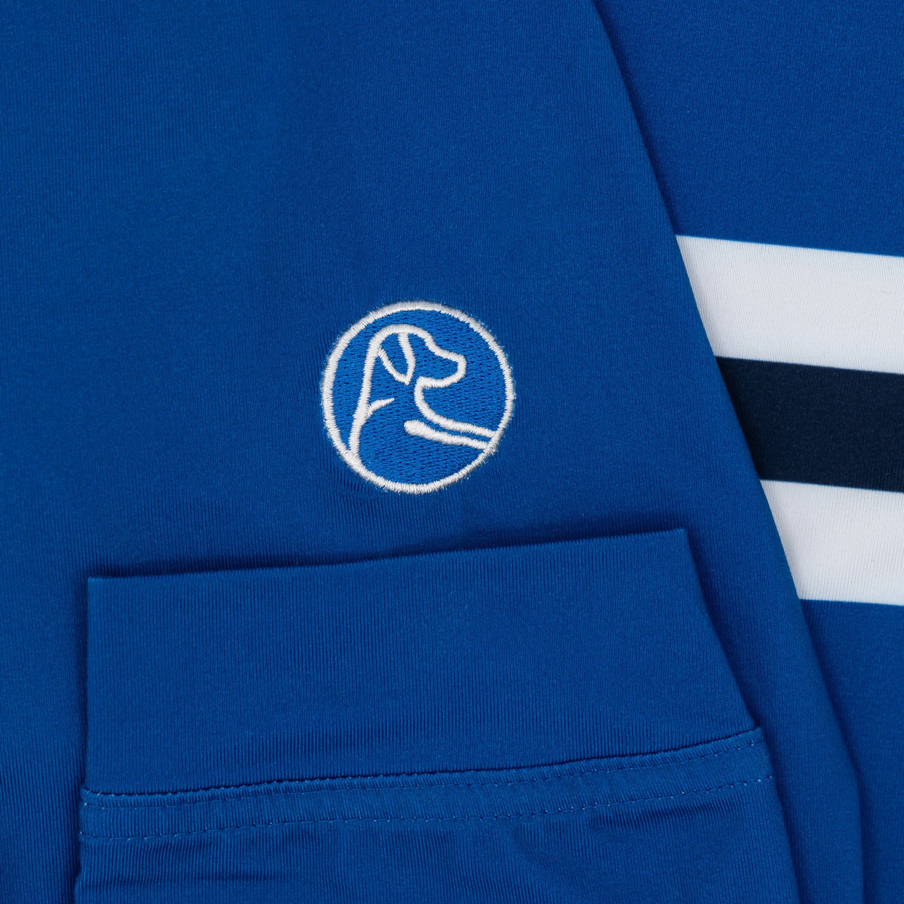 BYU Helmet Stripe Collegiate Q-Zip | The BYU Helmet Stripe - Azure Blue/White - Image 4