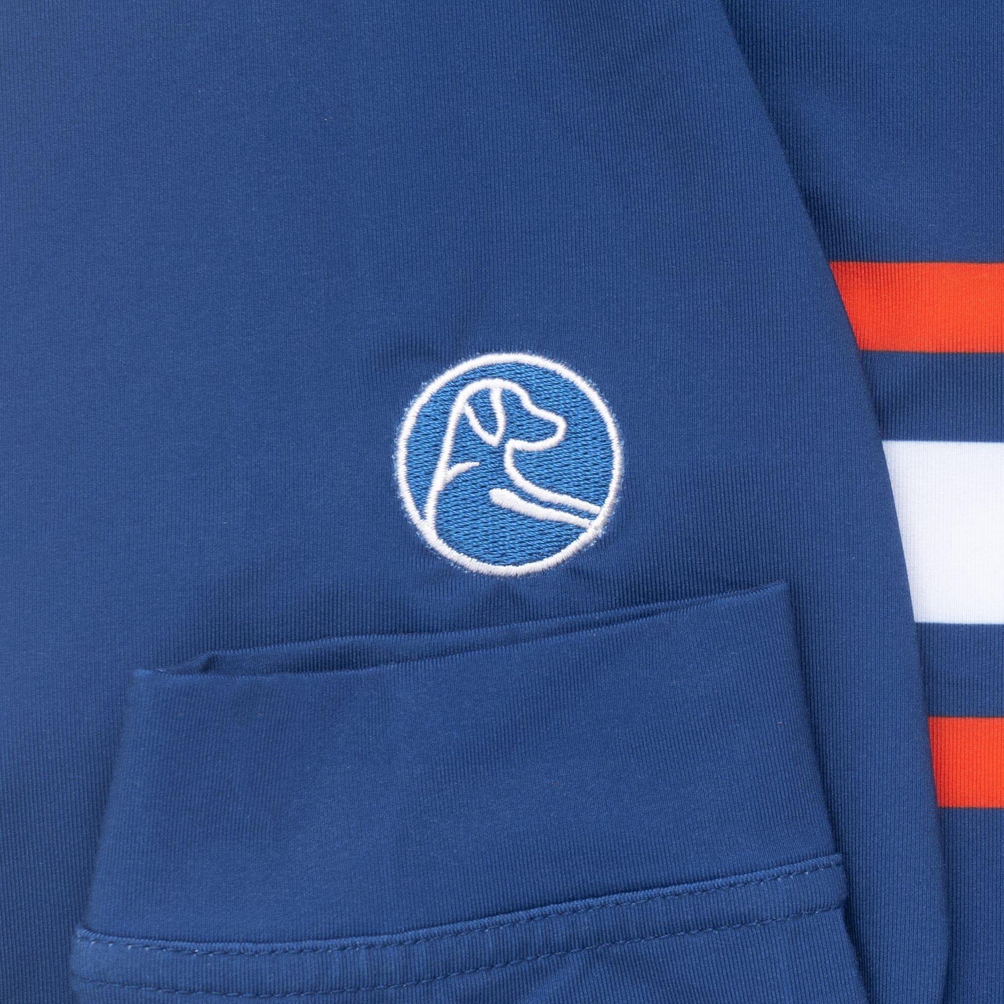 Florida Helmet Stripe Collegiate Q-Zip | The Florida Helmet Stripe - Ocean Blue/White - Image 4