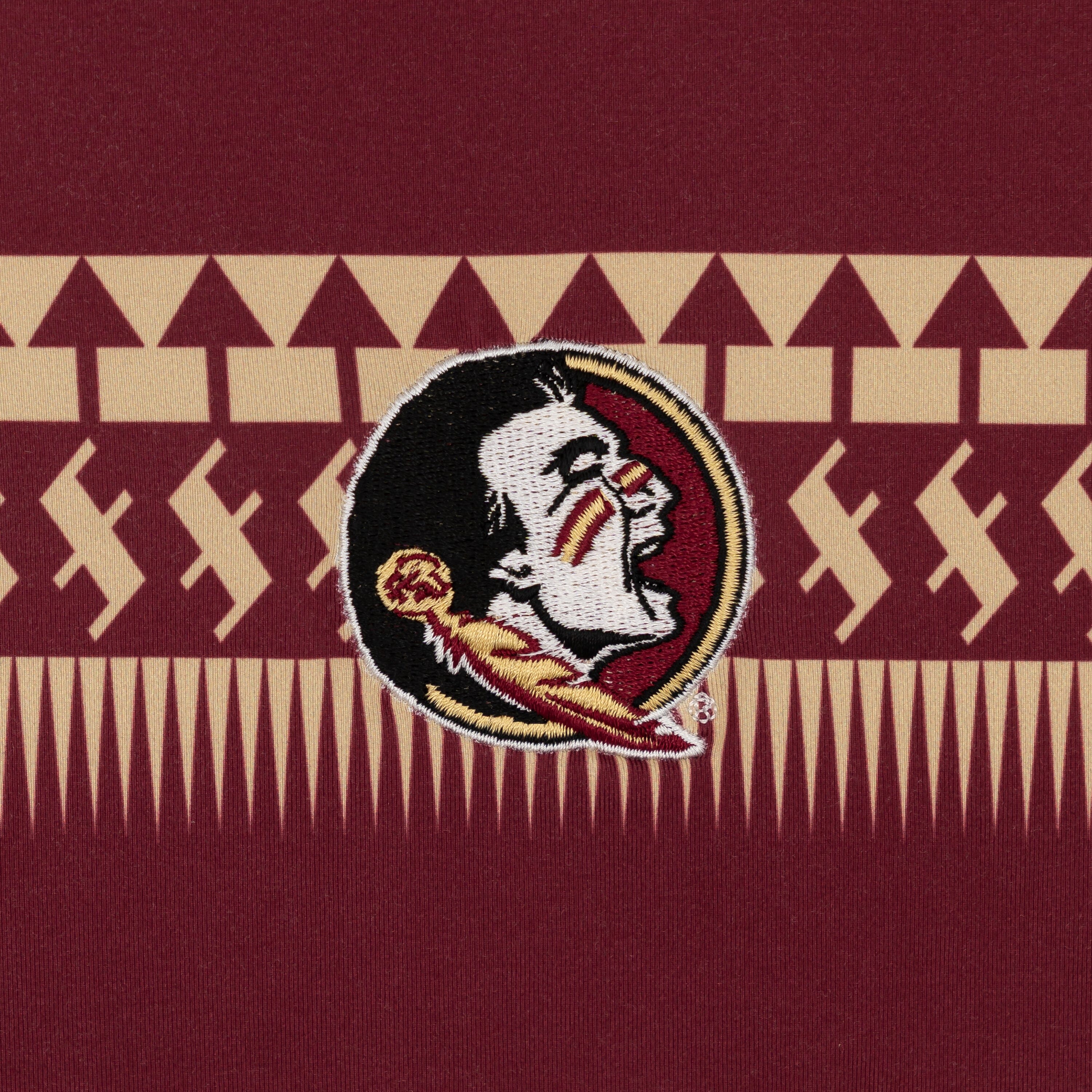 Florida State Jersey Stripe Collegiate Q-Zip | The Florida State Jersey Stripe - Garnet Red/Old Gold - Image 3