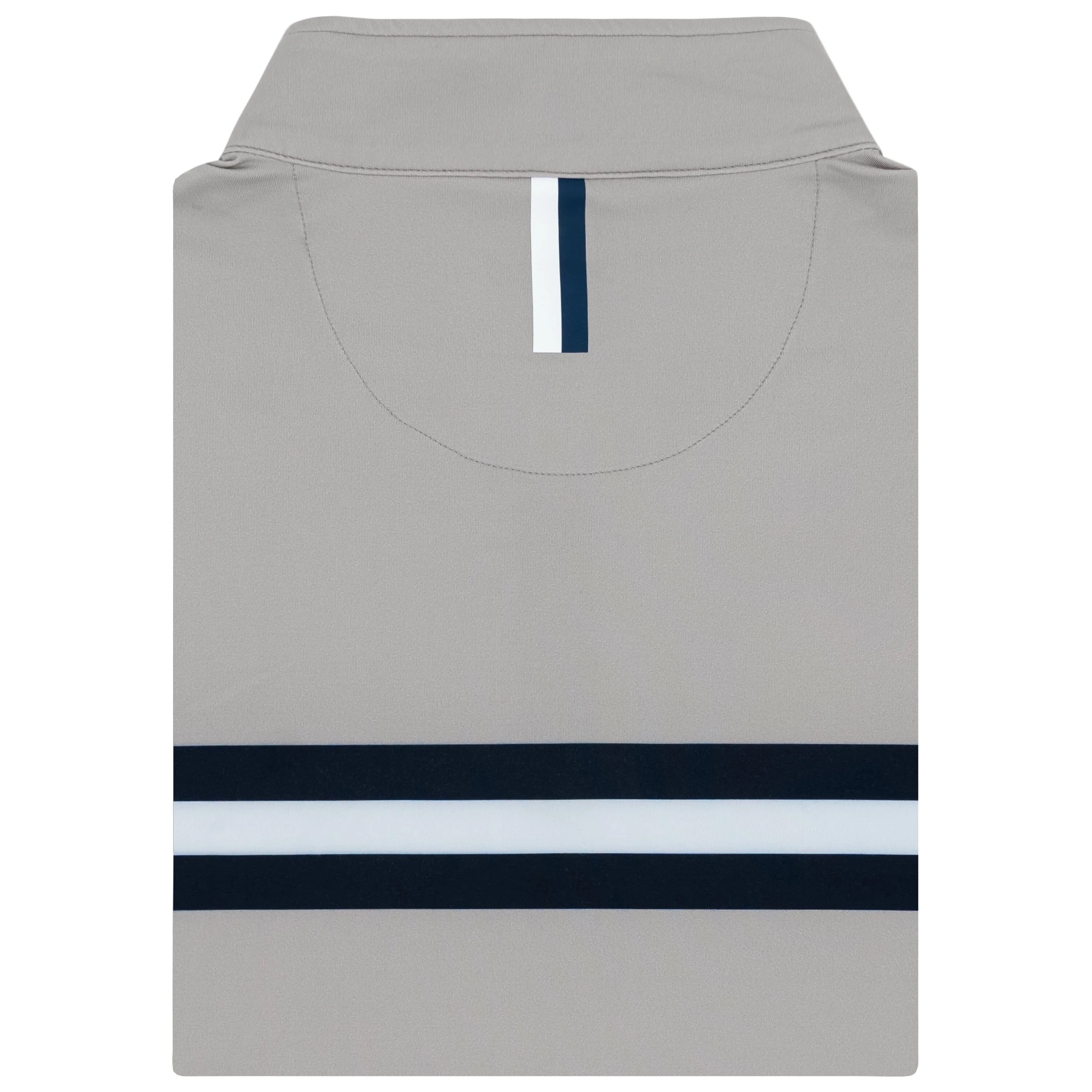 Georgetown Jersey Stripe Collegiate Q-Zip | The Georgetown Jersey Stripe - Fossil Grey/Indigo Blue - Image 2