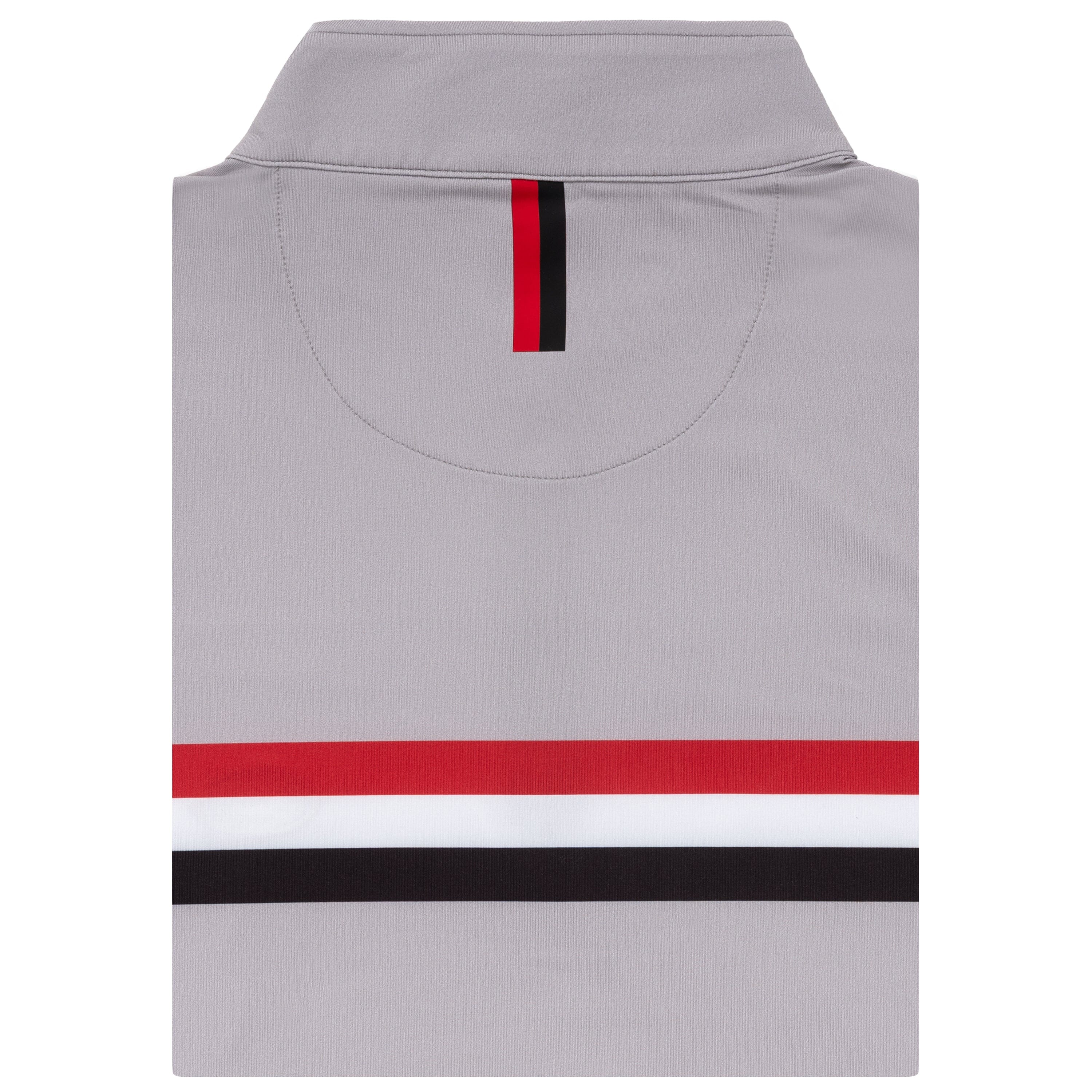 Georgia Pant Stripe Collegiate Q-Zip | The Georgia Pant Stripe - Greystone/Roar Red - Image 2
