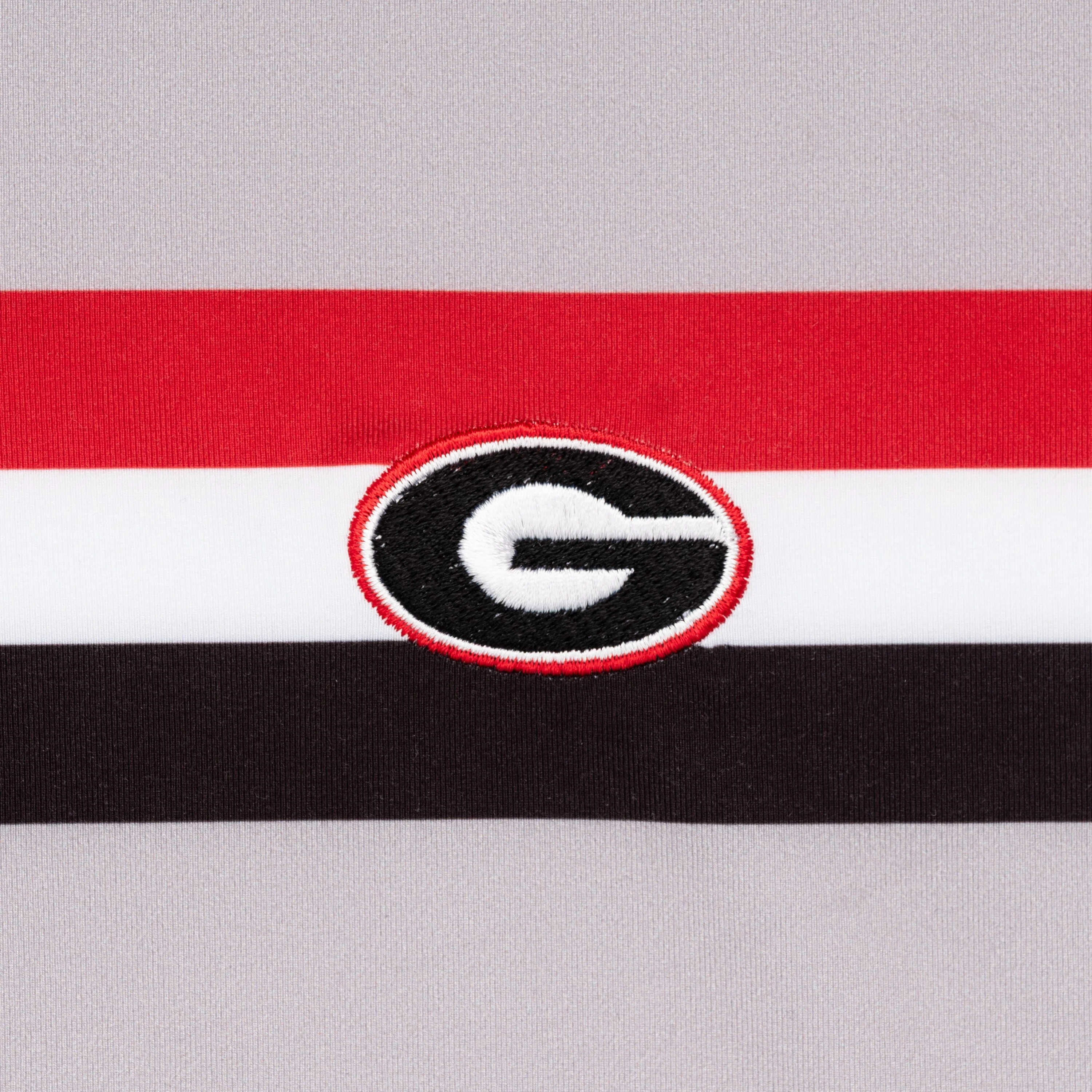 Georgia Pant Stripe Collegiate Q-Zip | The Georgia Pant Stripe - Greystone/Roar Red - Image 3