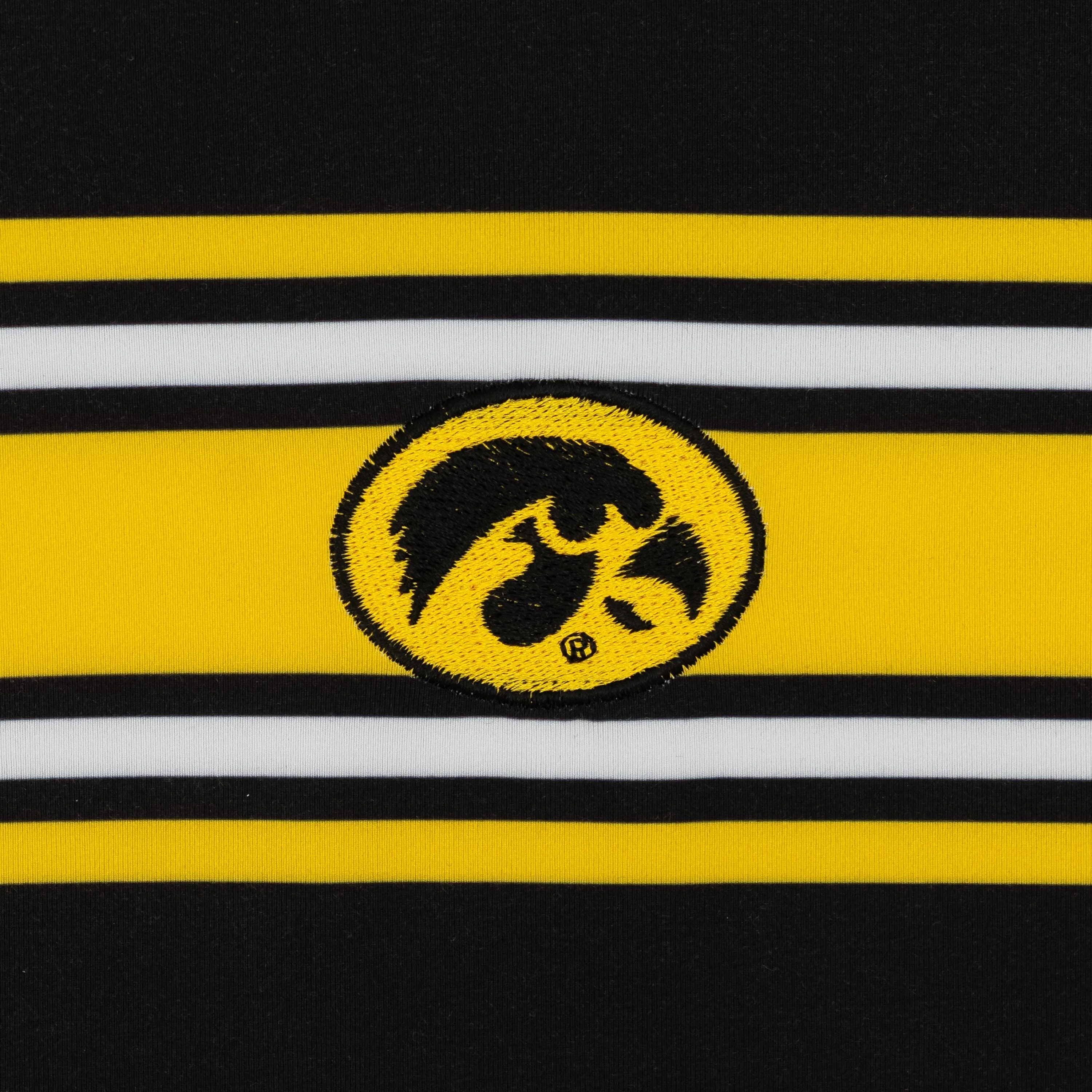 Iowa Jersey Stripe Collegiate Q-Zip | The Iowa Jersey Stripe - Black/Bright Yellow - Image 3