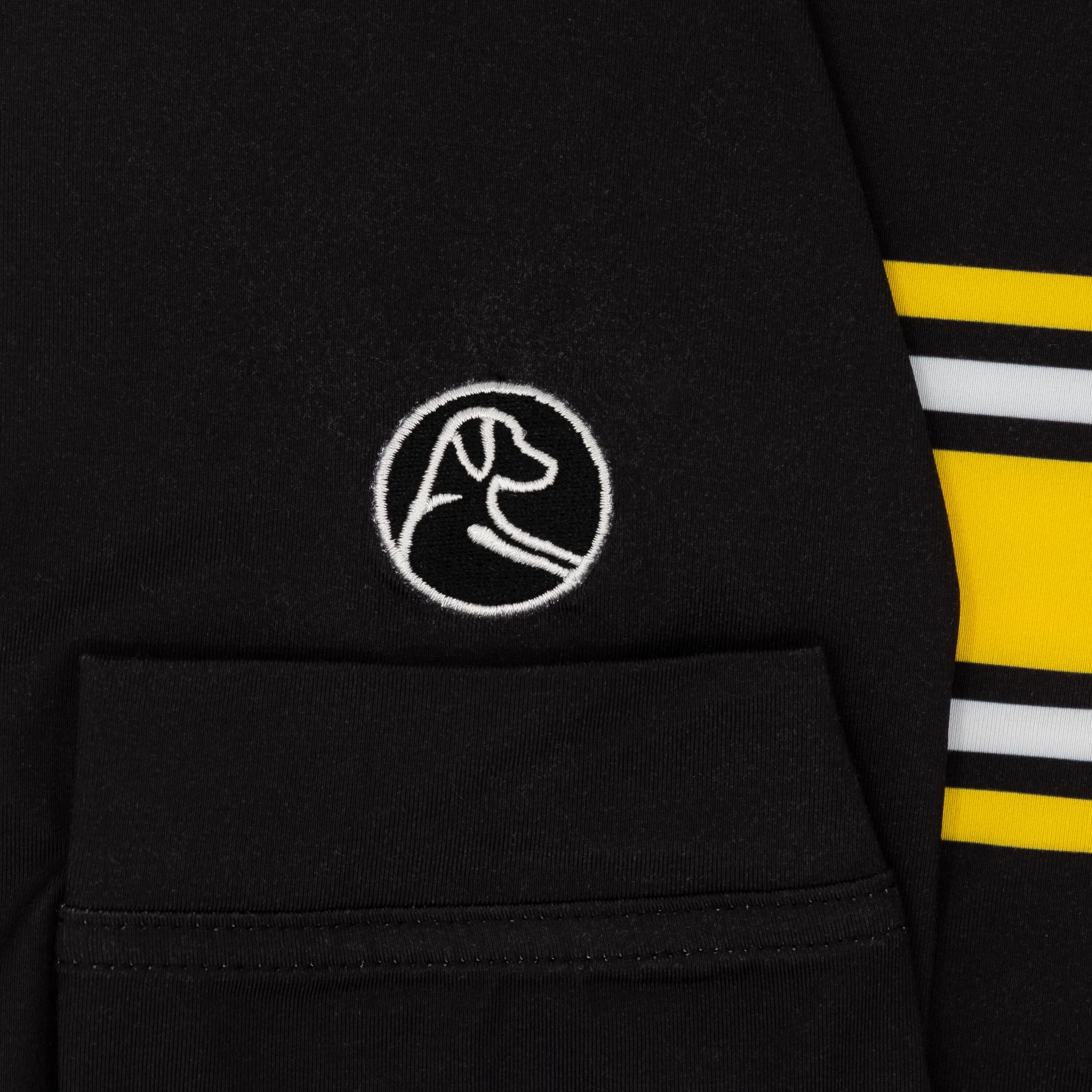 Iowa Jersey Stripe Collegiate Q-Zip | The Iowa Jersey Stripe - Black/Bright Yellow - Image 4
