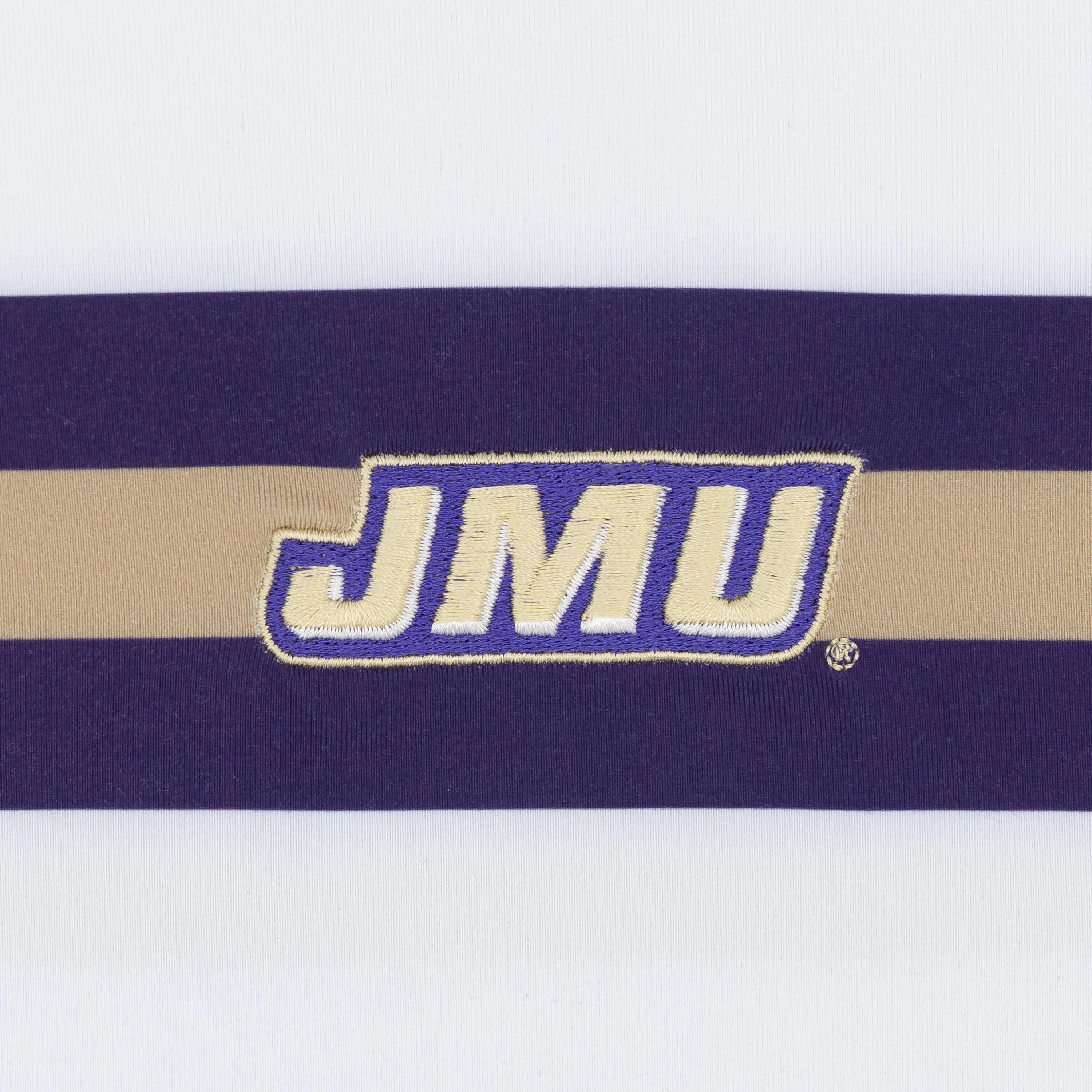 James Madison Helmet Stripe Collegiate Q-Zip | The James Madison Helmet Stripe - White/Dark Violet - Image 3