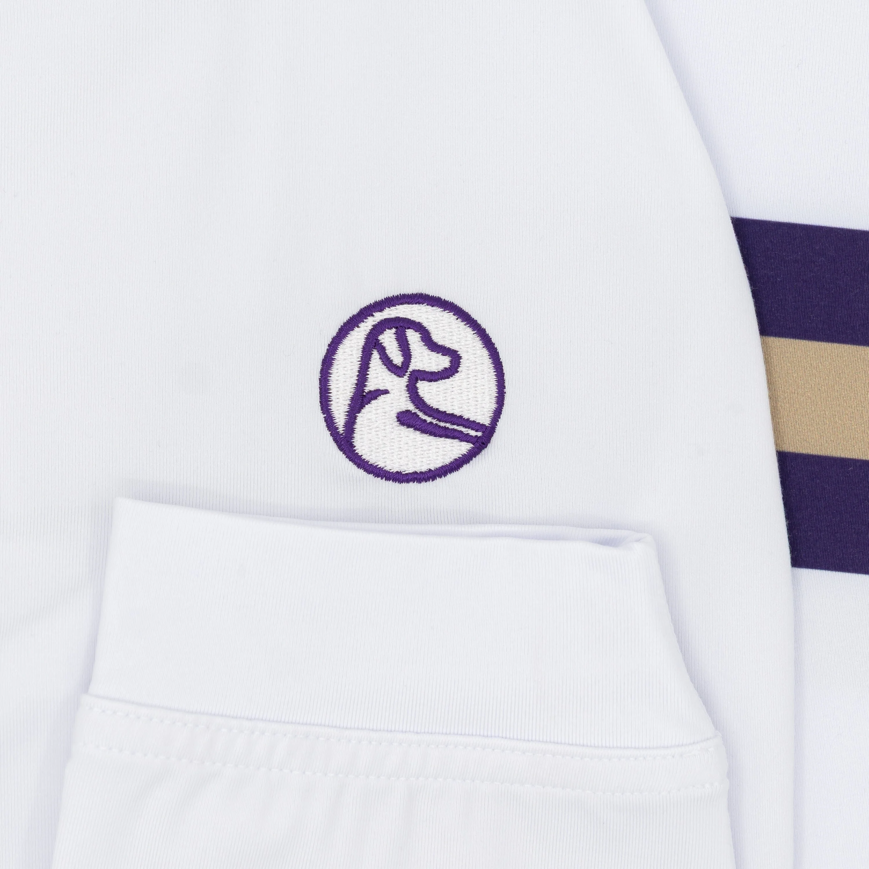 James Madison Helmet Stripe Collegiate Q-Zip | The James Madison Helmet Stripe - White/Dark Violet - Image 4