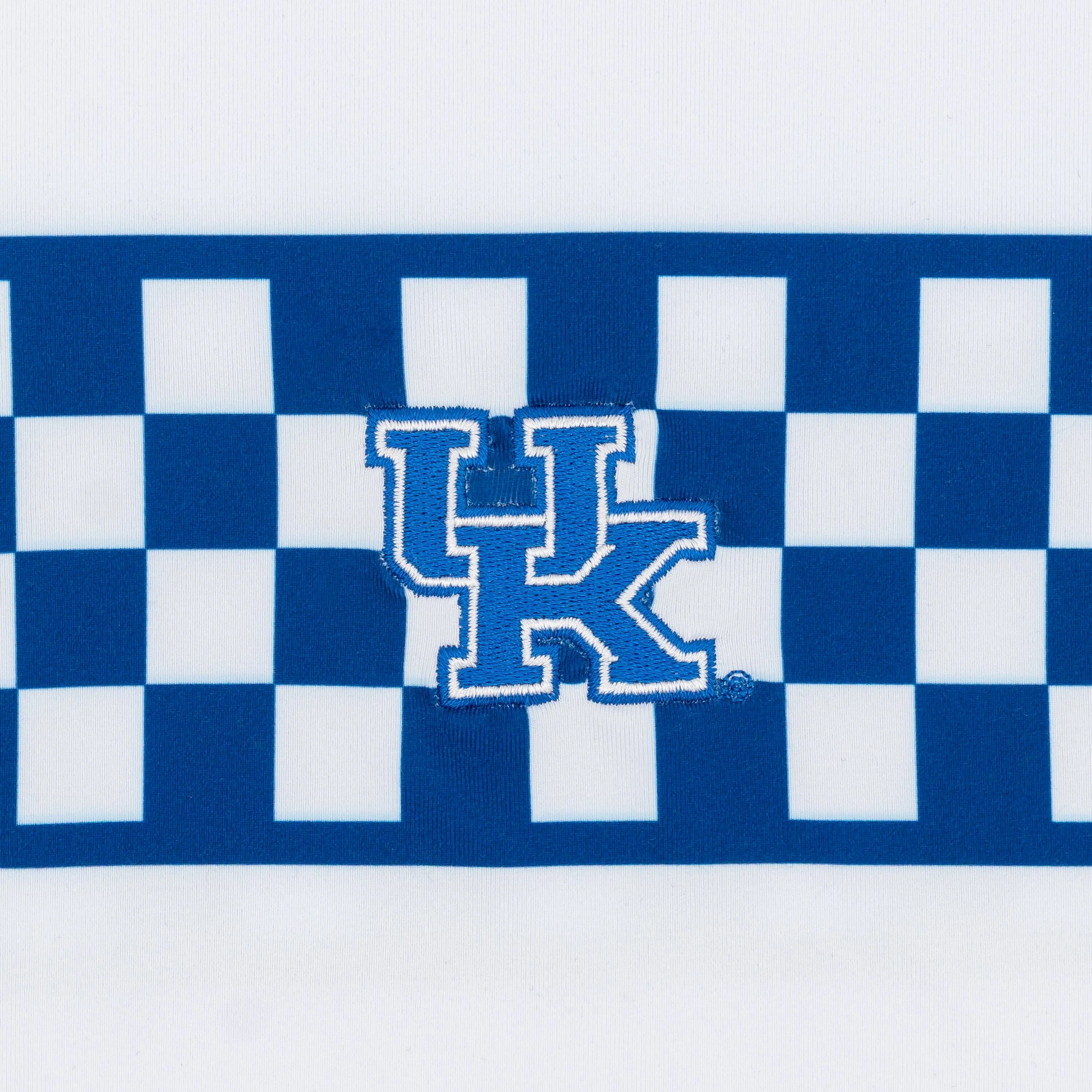 Kentucky Checker Stripe Collegiate Q-Zip | The Kentucky Checker Stripe - White/Azure Blue - Image 3