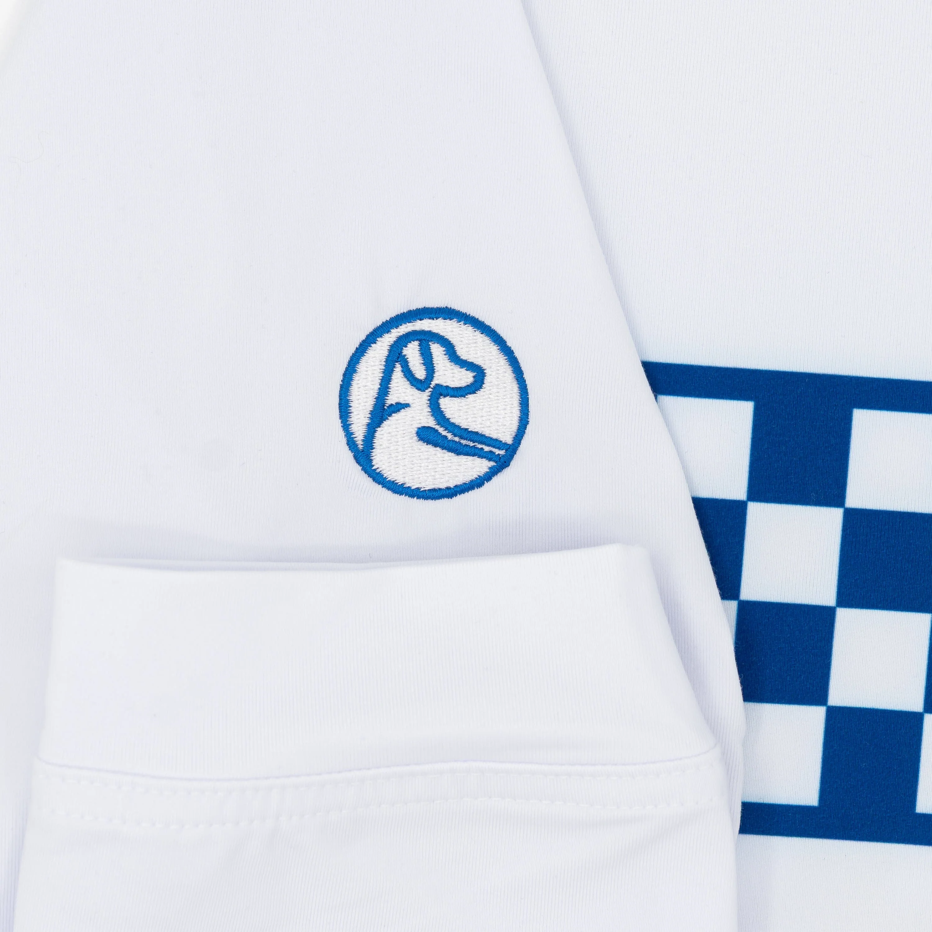 Kentucky Checker Stripe Collegiate Q-Zip | The Kentucky Checker Stripe - White/Azure Blue - Image 4