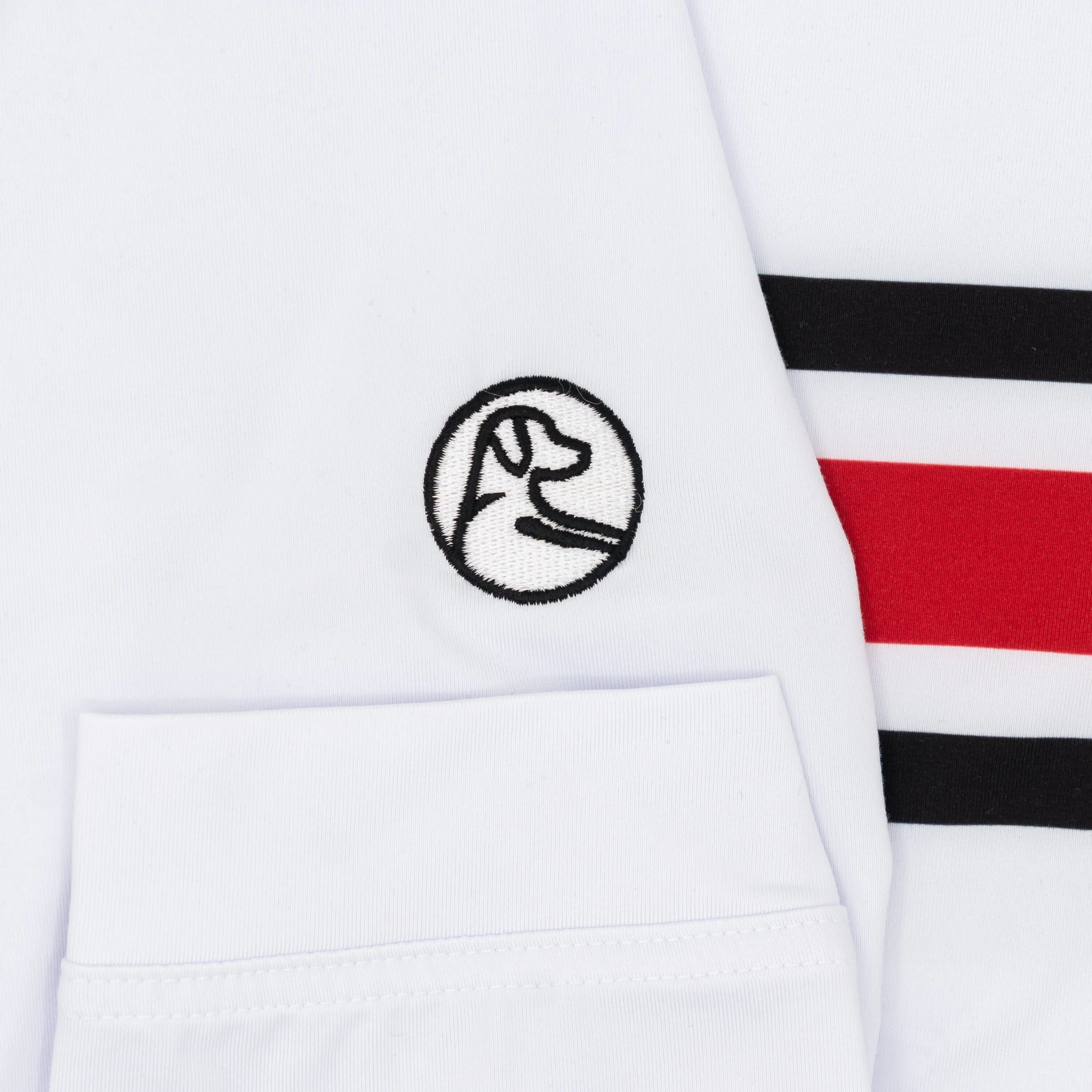 Louisville Helmet Stripe Collegiate Q-Zip | The Louisville Helmet Stripe - White/Roar Red - Image 4