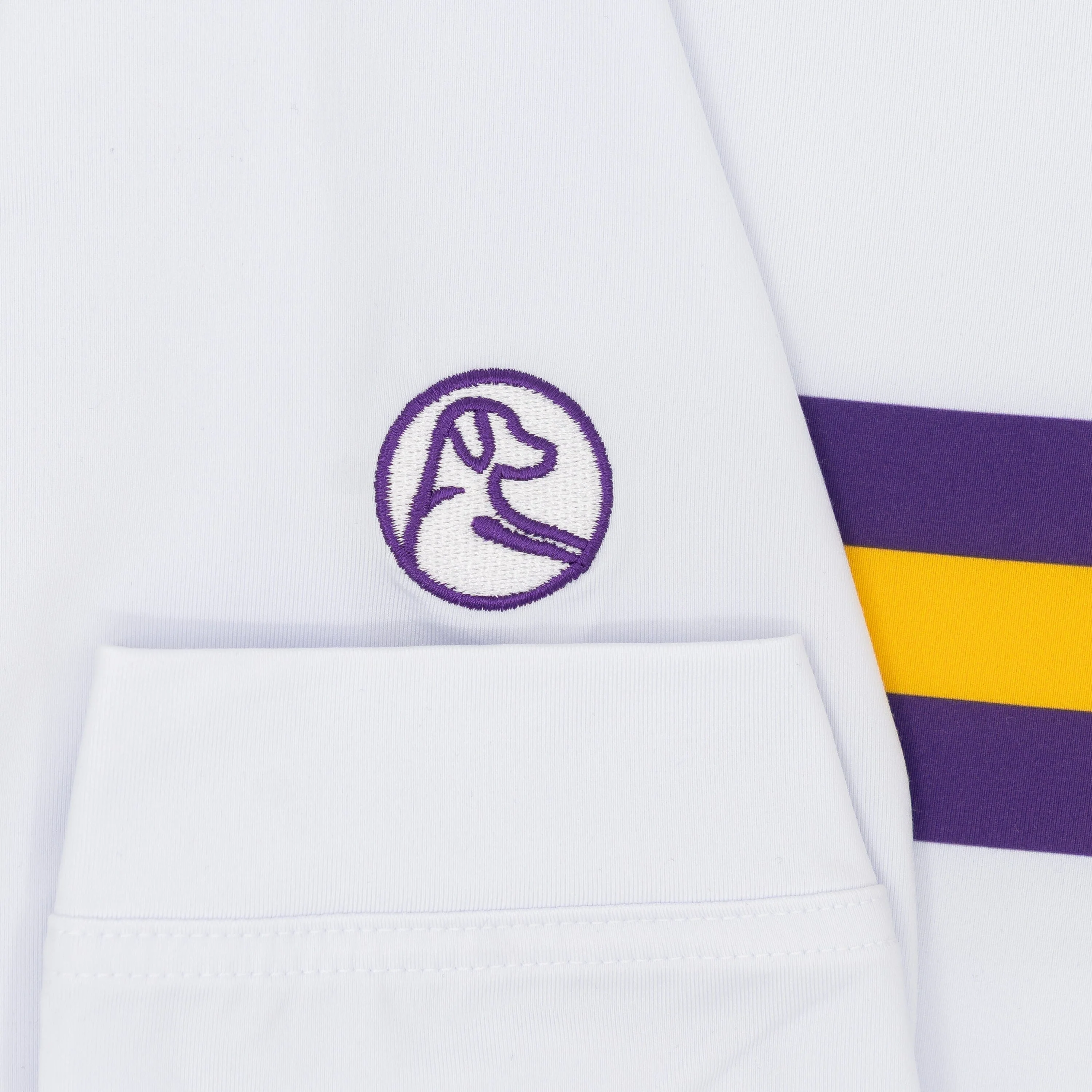 LSU Helmet Stripe Collegiate Q-Zip | The LSU Helmet Stripe - White/Reauxback Purple - Image 4