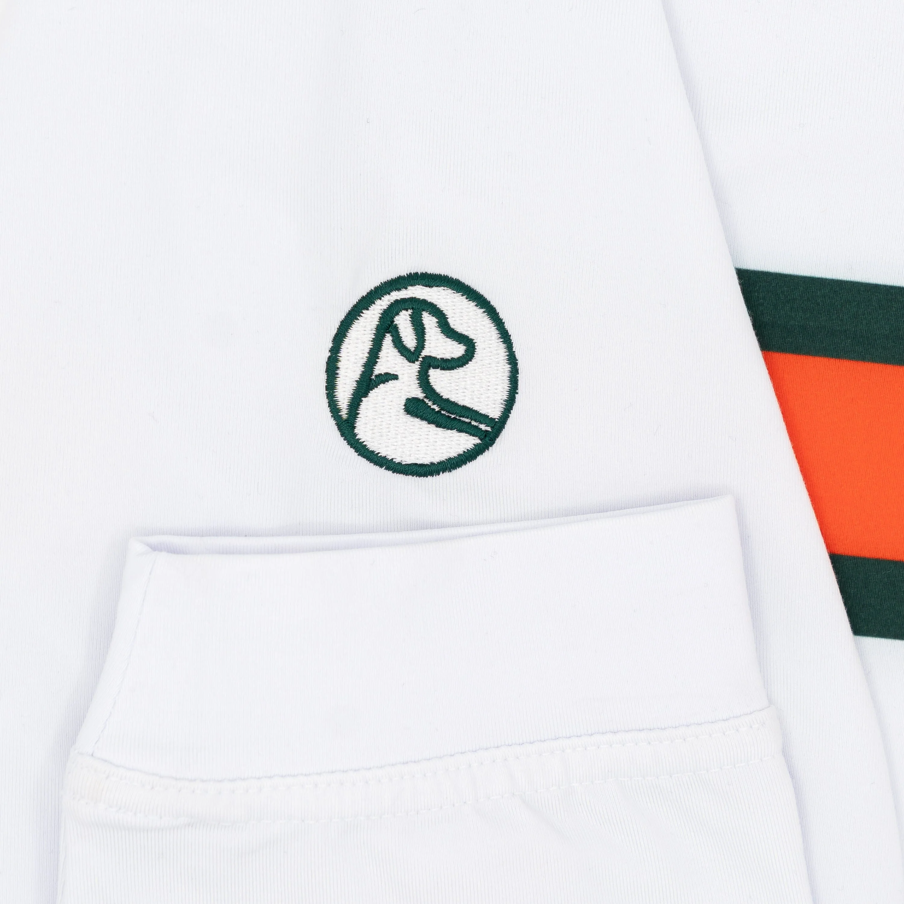 Miami Helmet Stripe Collegiate Q-Zip | The Miami Helmet Stripe - White/Evergreen - Image 4