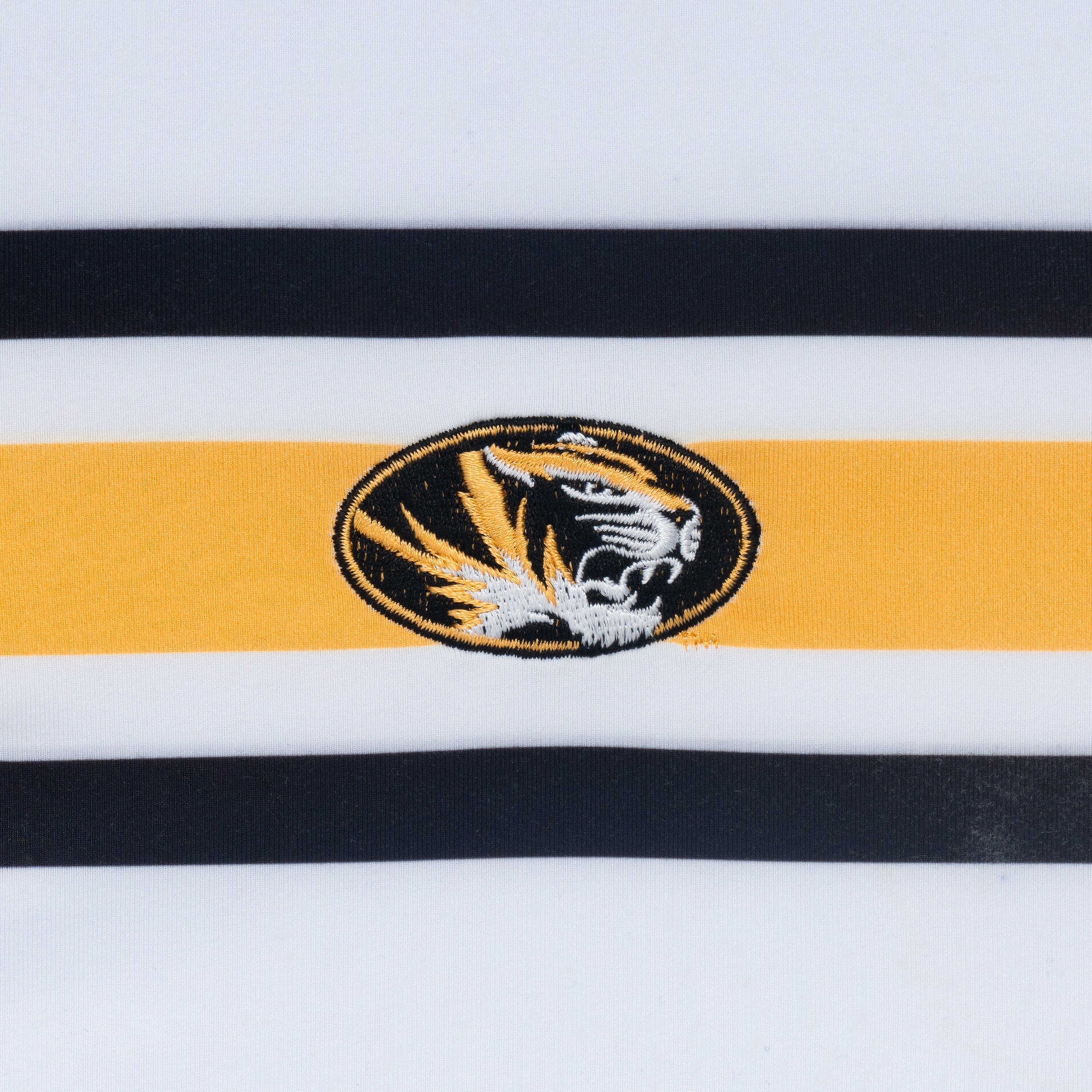 Mizzou Helmet Stripe Collegiate Q-Zip | The Mizzou Helmet Stripe - White/Pure Gold - Image 3