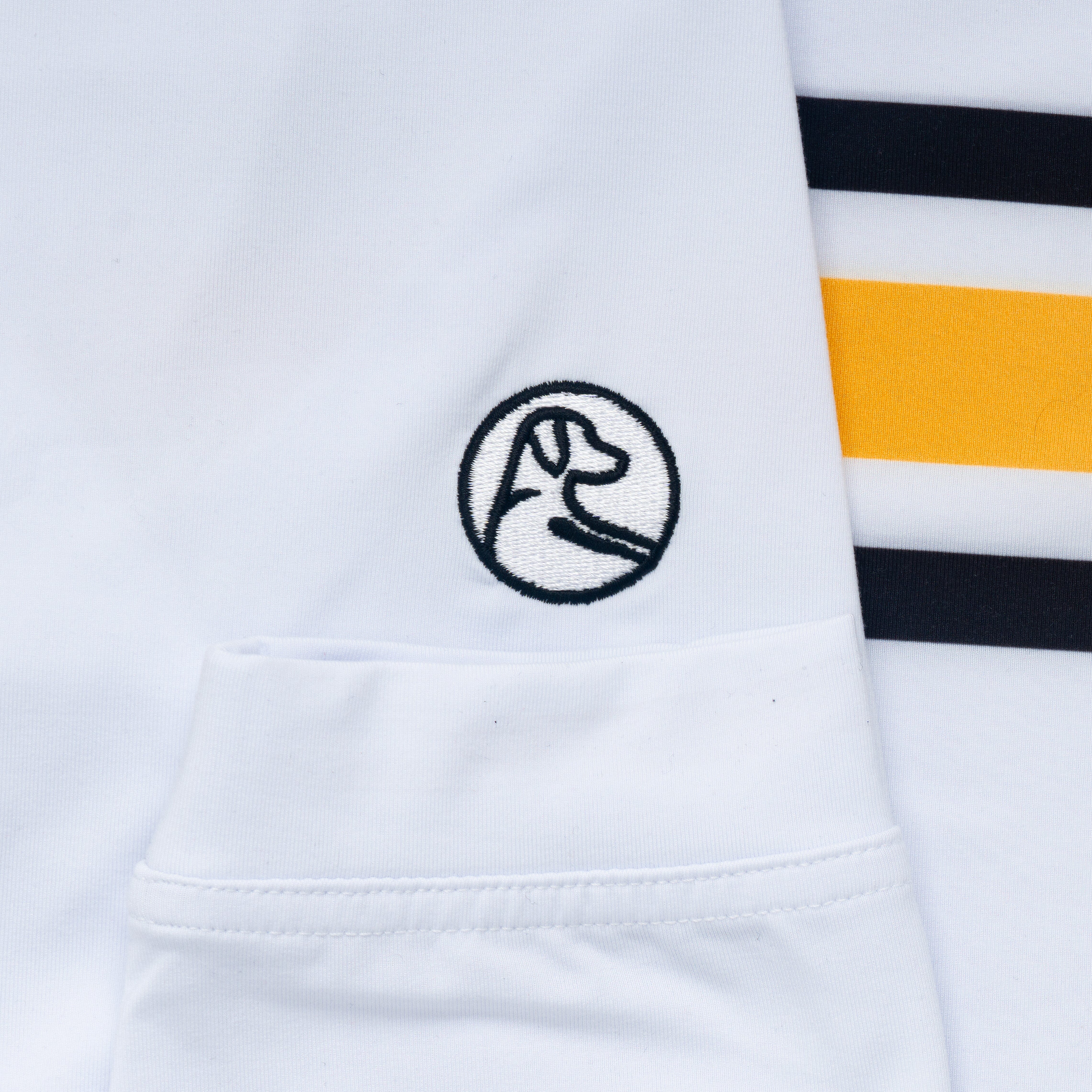 Mizzou Helmet Stripe Collegiate Q-Zip | The Mizzou Helmet Stripe - White/Pure Gold - Image 4