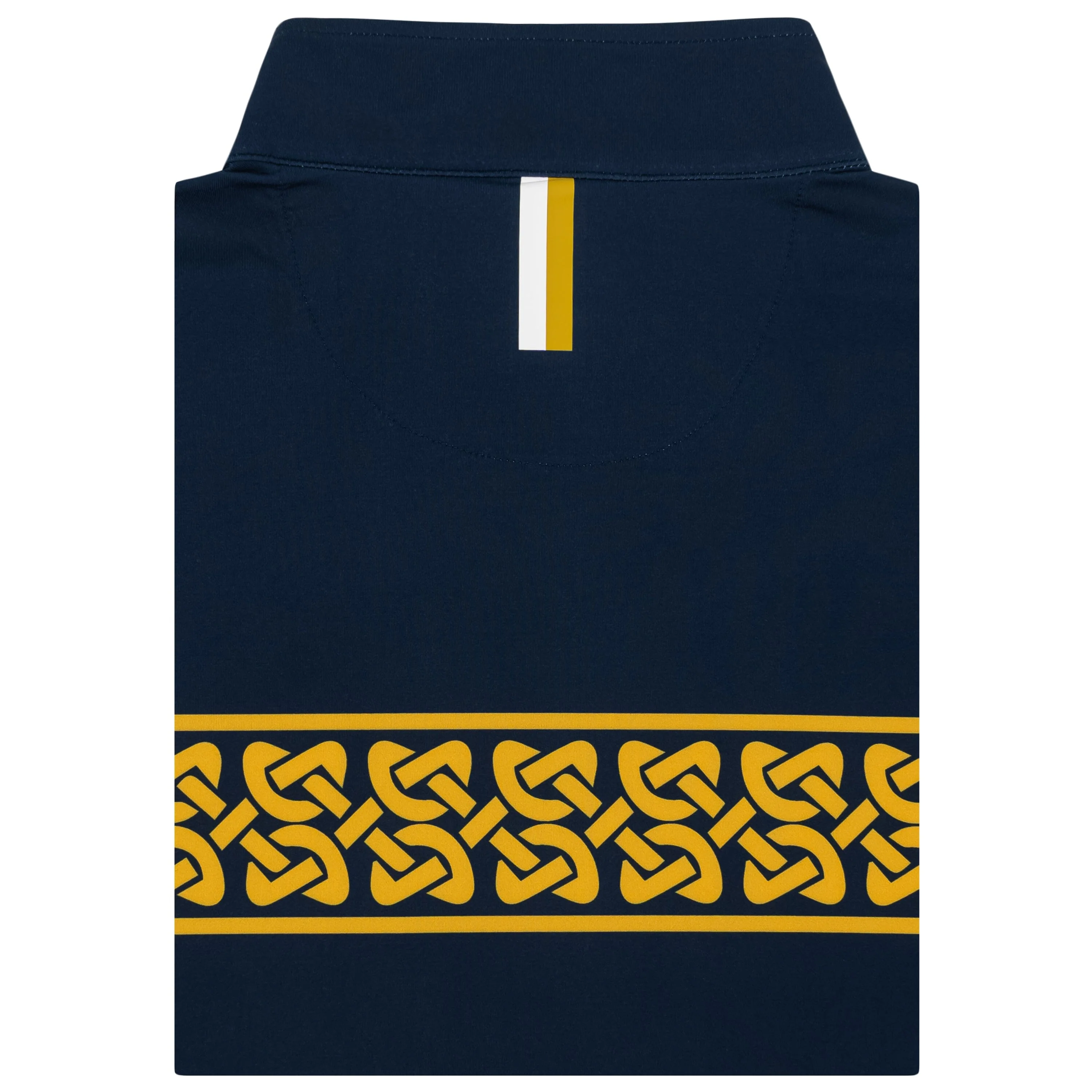 Notre Dame Celtic Stripe Collegiate Q-Zip | The Notre Dame Celtic Stripe - Indigo Blue/Autumn Gold - Image 2