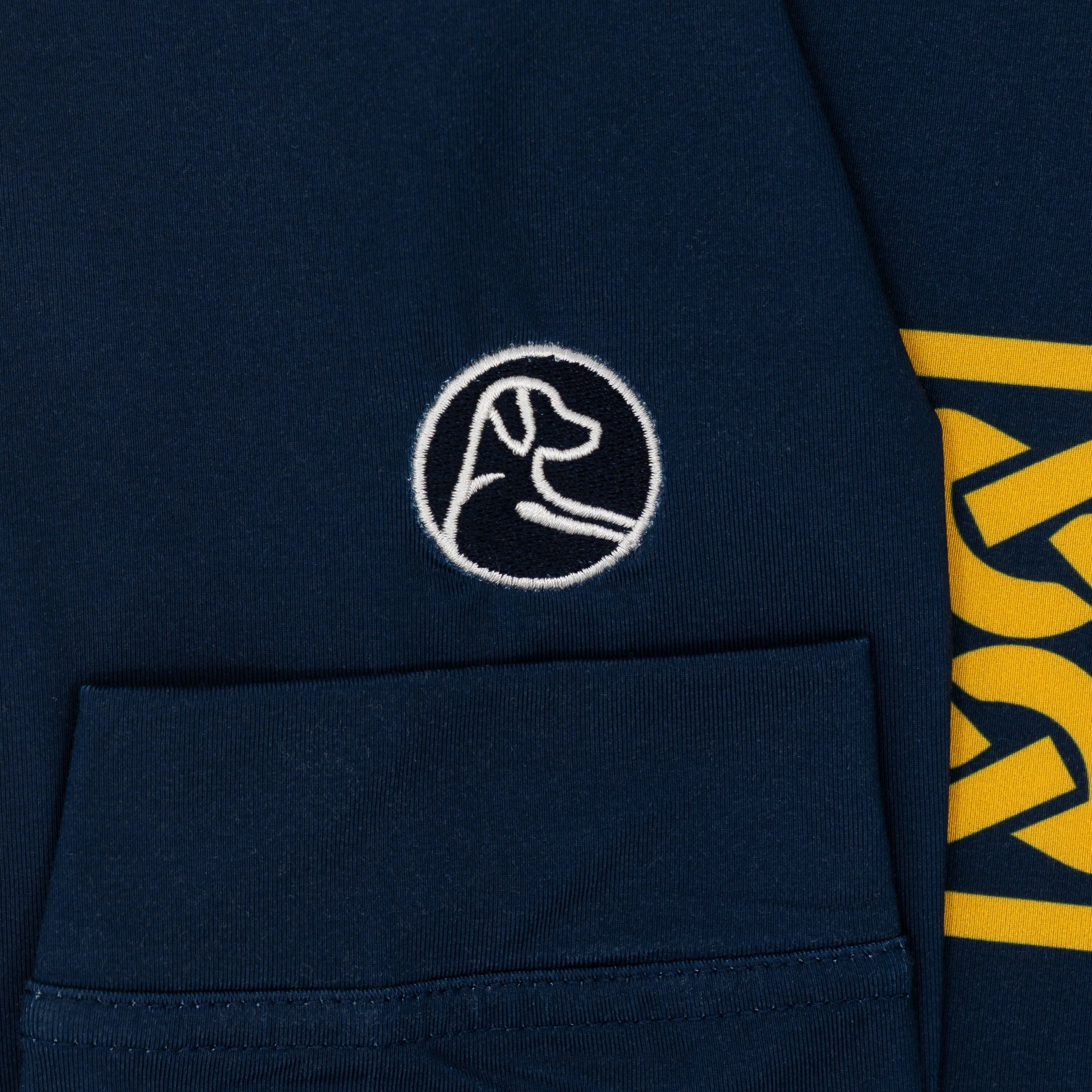 Notre Dame Celtic Stripe Collegiate Q-Zip | The Notre Dame Celtic Stripe - Indigo Blue/Autumn Gold - Image 4