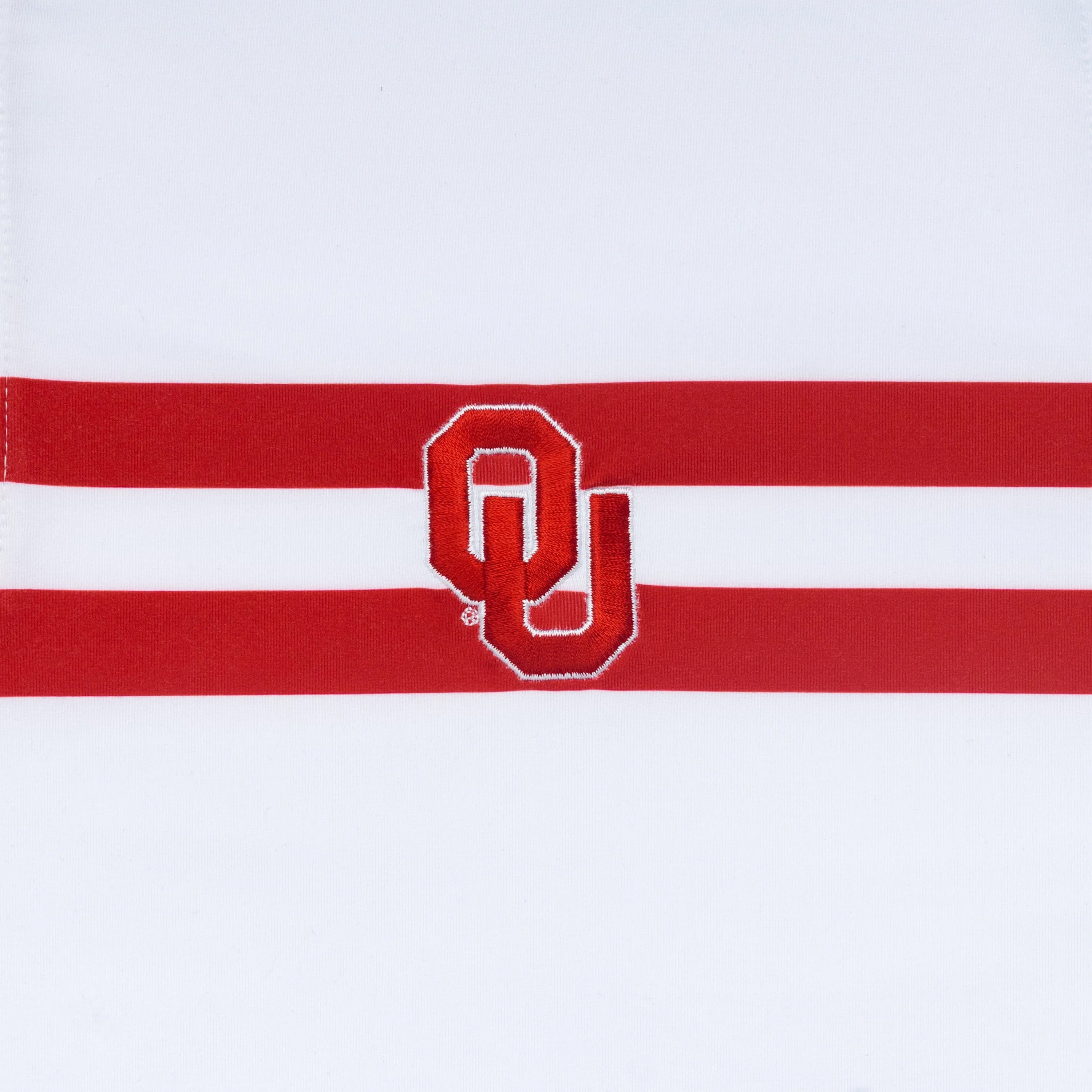 Oklahoma Jersey Stripe Collegiate Q-Zip | The Oklahoma Jersey Stripe - White/Carmine Red - Image 3