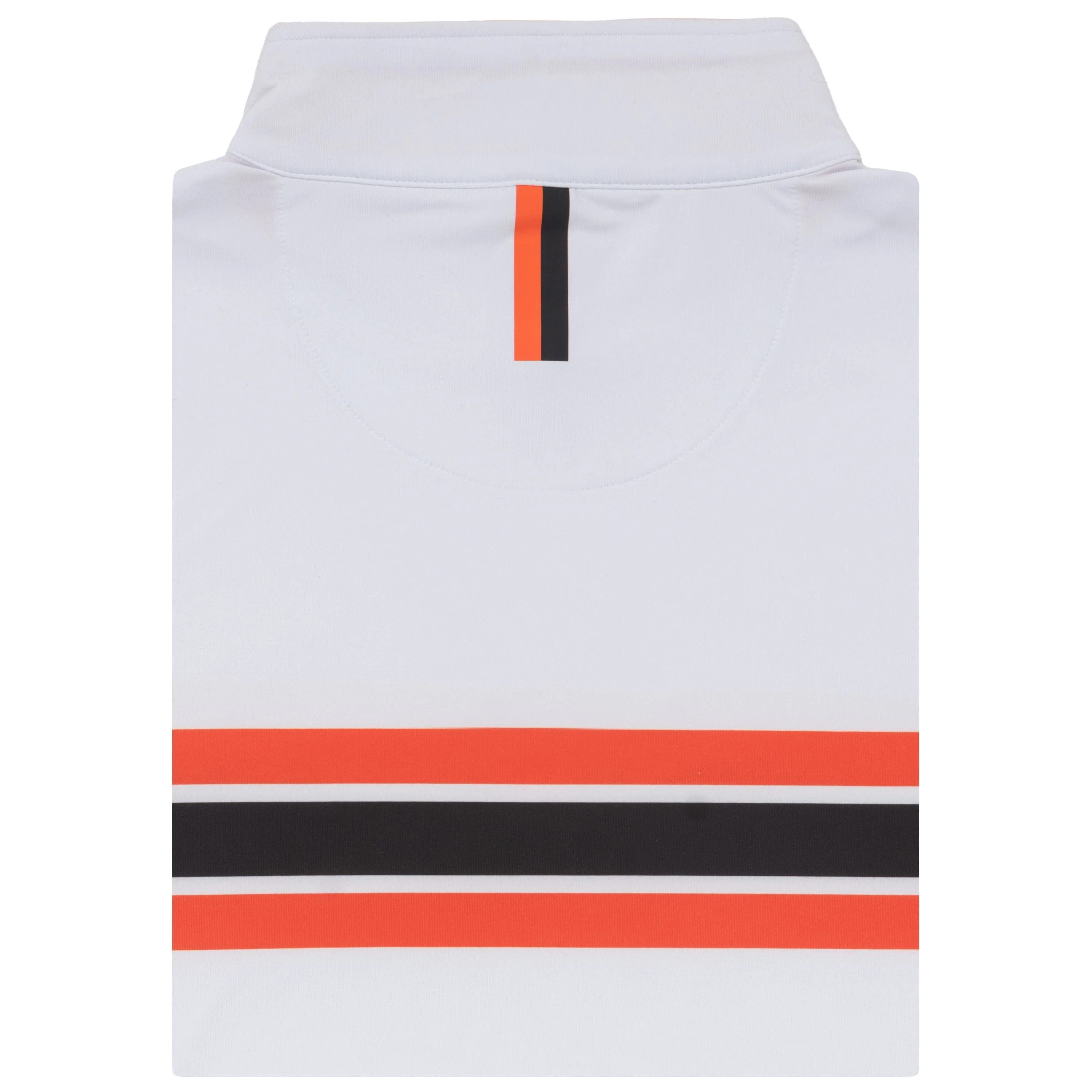 Oklahoma State Helmet Stripe Collegiate Q-Zip | The Oklahoma State Helmet Stripe - White/Blaze Orange - Image 2