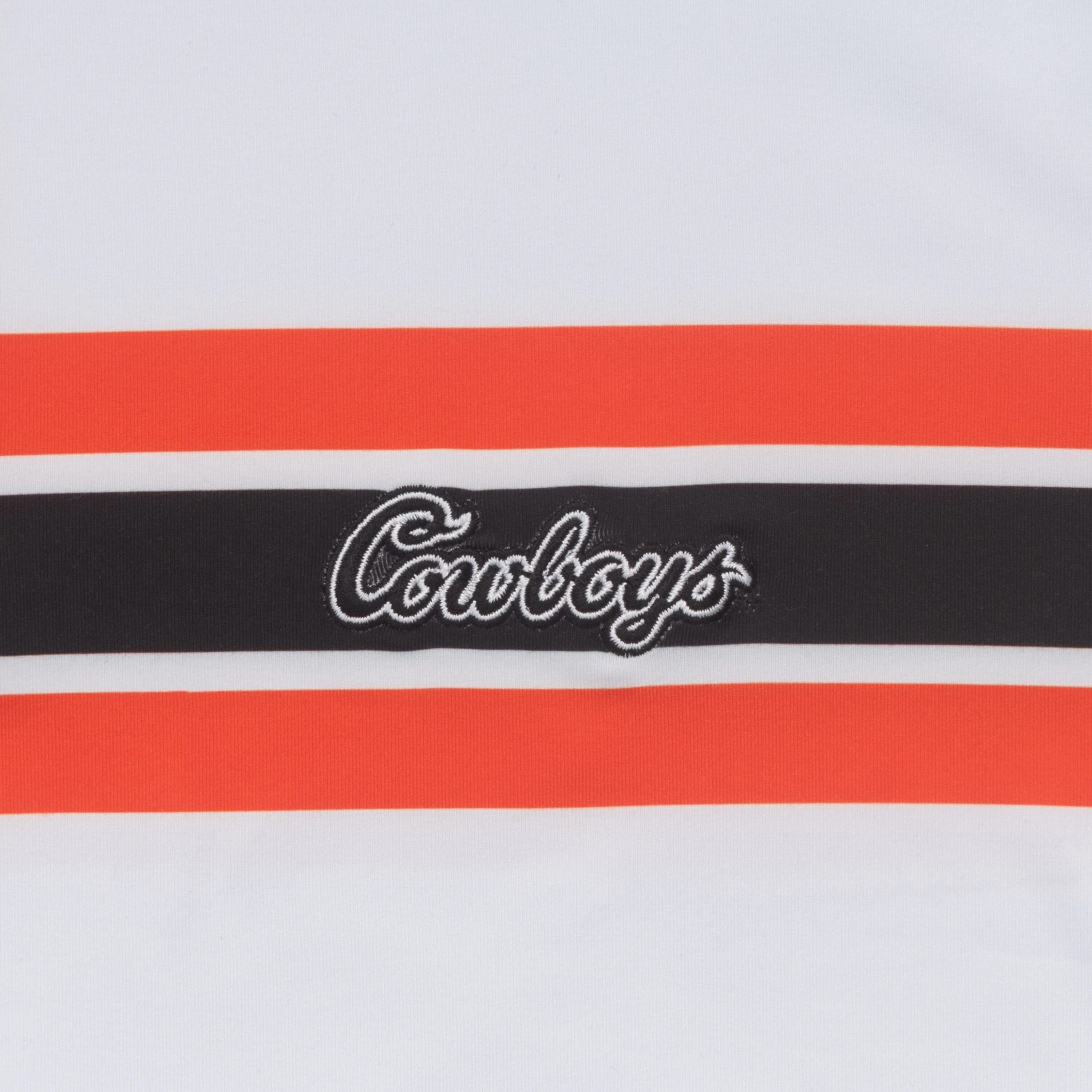Oklahoma State Helmet Stripe Collegiate Q-Zip | The Oklahoma State Helmet Stripe - White/Blaze Orange - Image 3