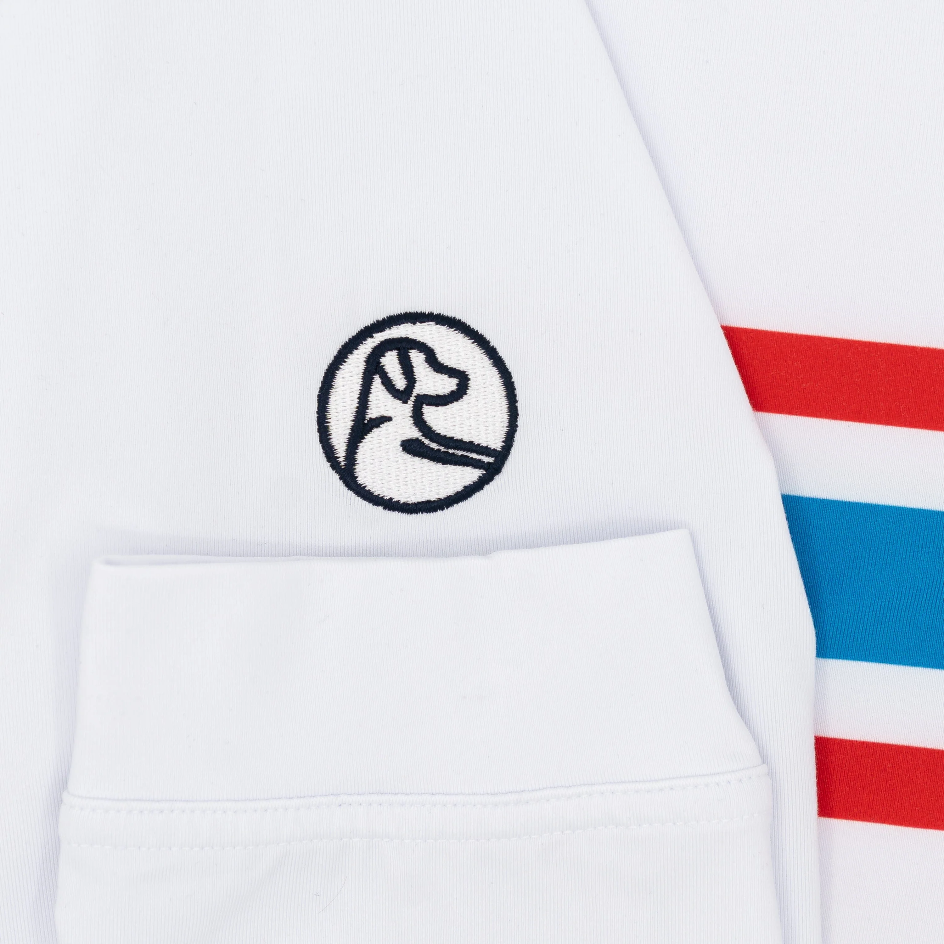 Ole Miss Helmet Stripe Collegiate Q-Zip | The Ole Miss Helmet Stripe - White/Classic Blue - Image 4
