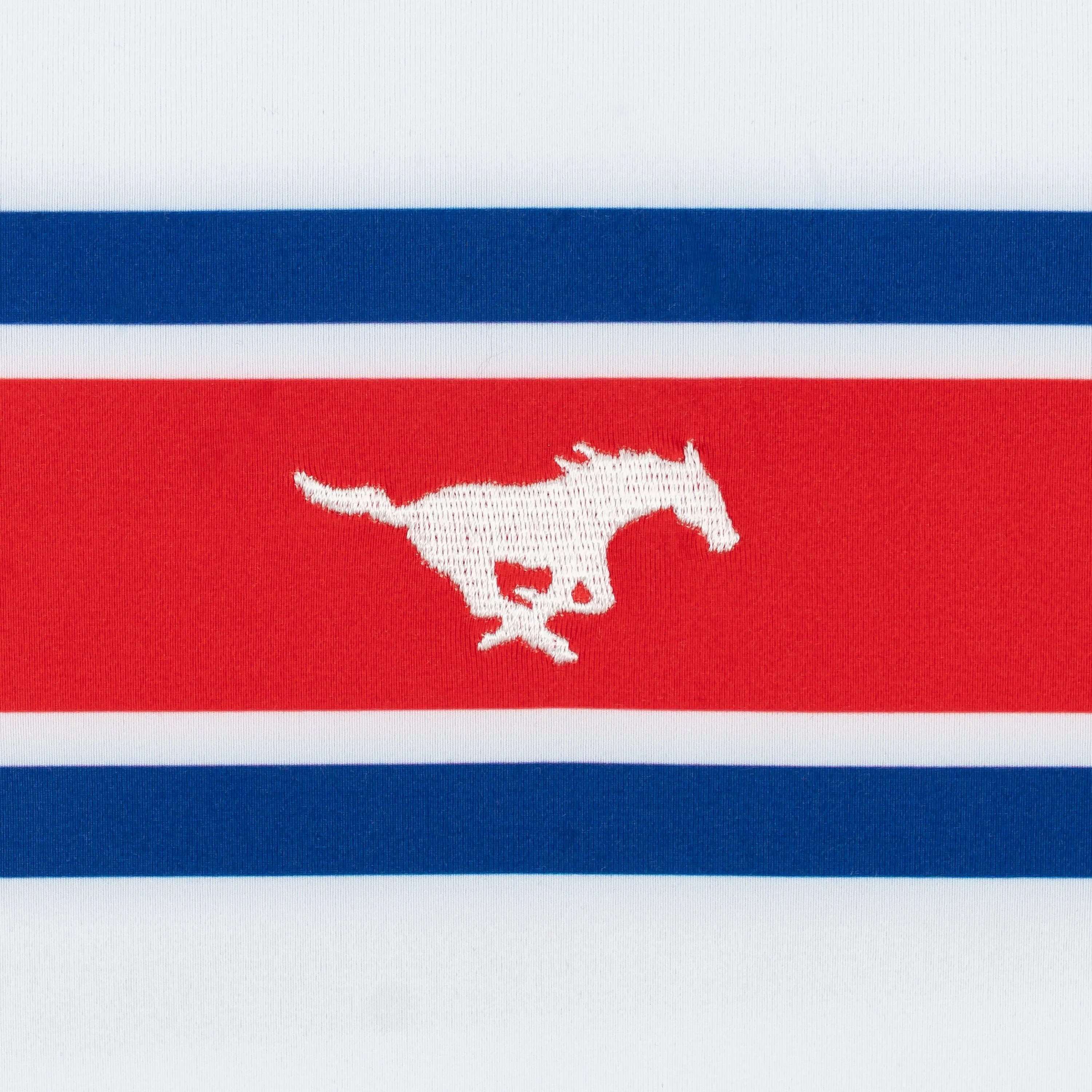 SMU Helmet Stripe Collegiate Q-Zip | The SMU Helmet Stripe - White/Ocean Blue - Image 3
