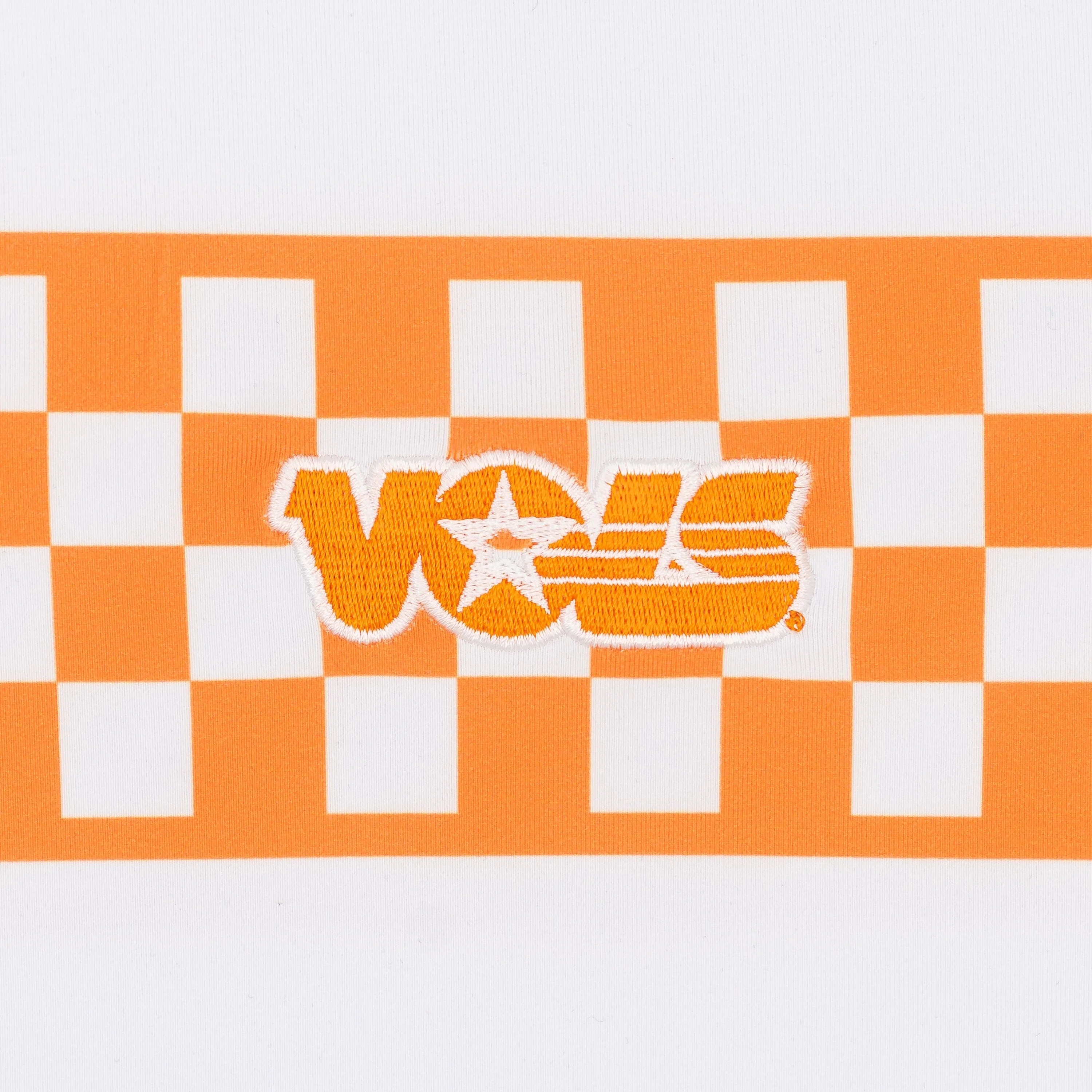 Tennessee Checker Stripe Collegiate Q-Zip | The Tennessee Checker Stripe - White/Horizon Orange - Image 3