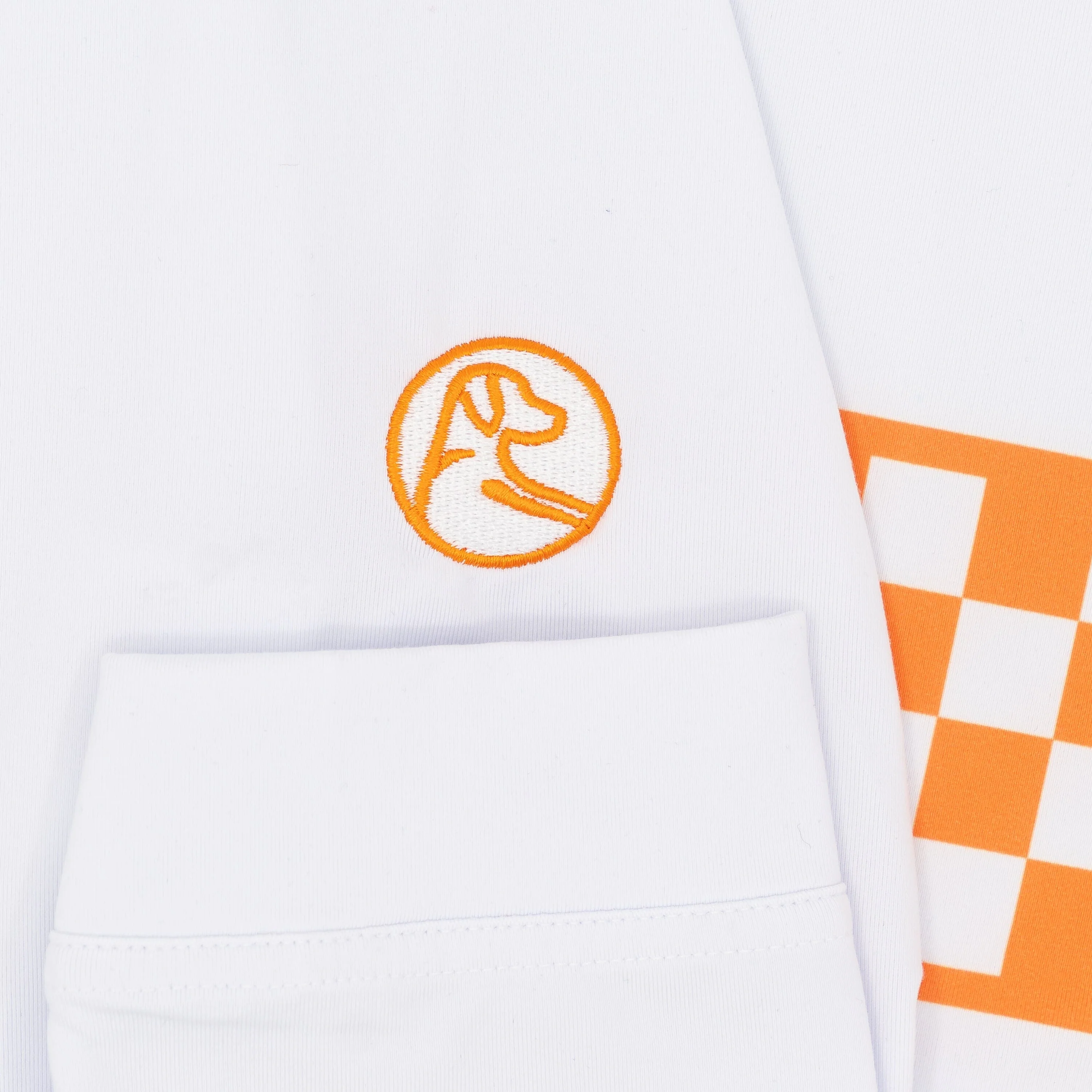 Tennessee Checker Stripe Collegiate Q-Zip | The Tennessee Checker Stripe - White/Horizon Orange - Image 4