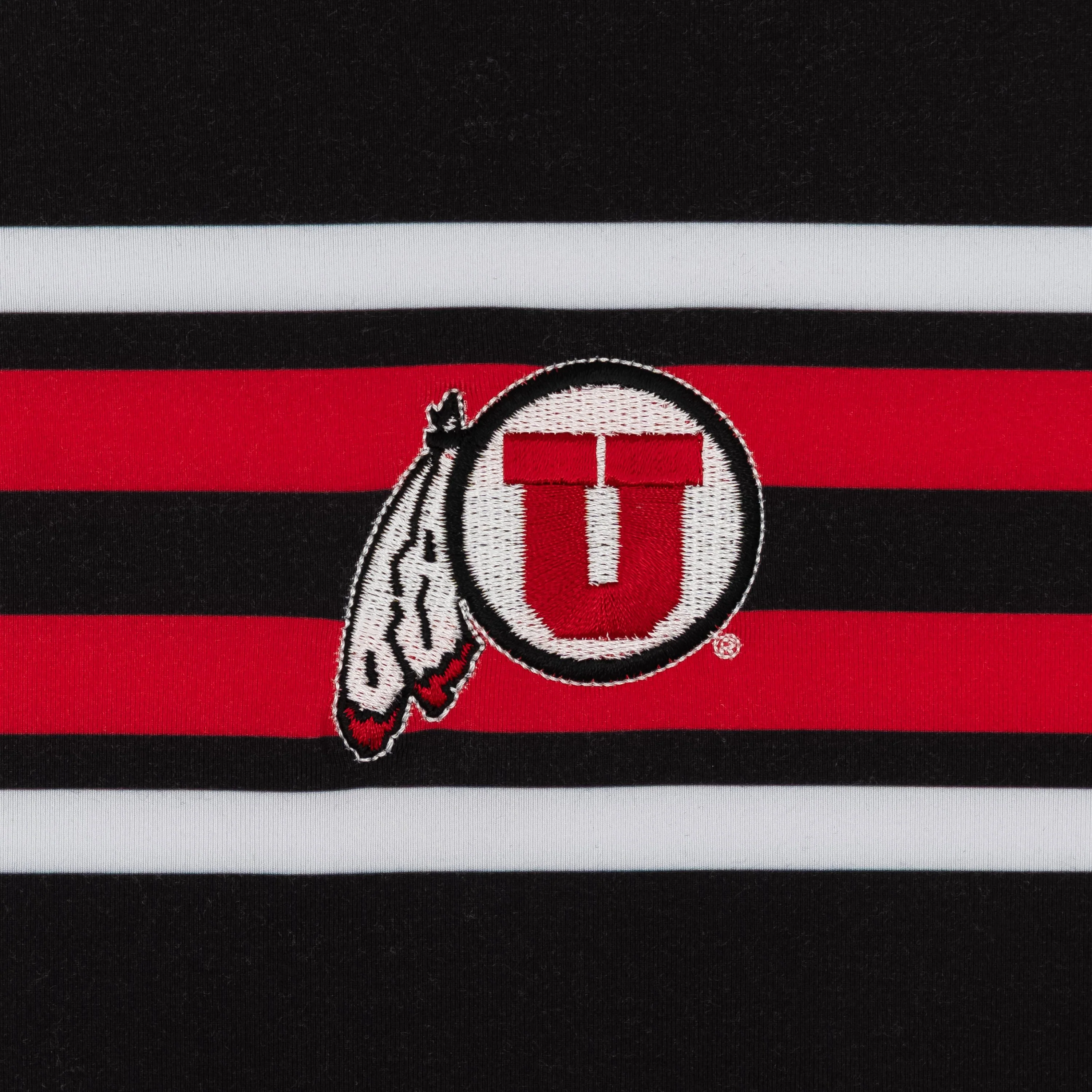 Utah Helmet Stripe Collegiate Q-Zip | The Utah Helmet Stripe - Black/Roar Red - Image 3