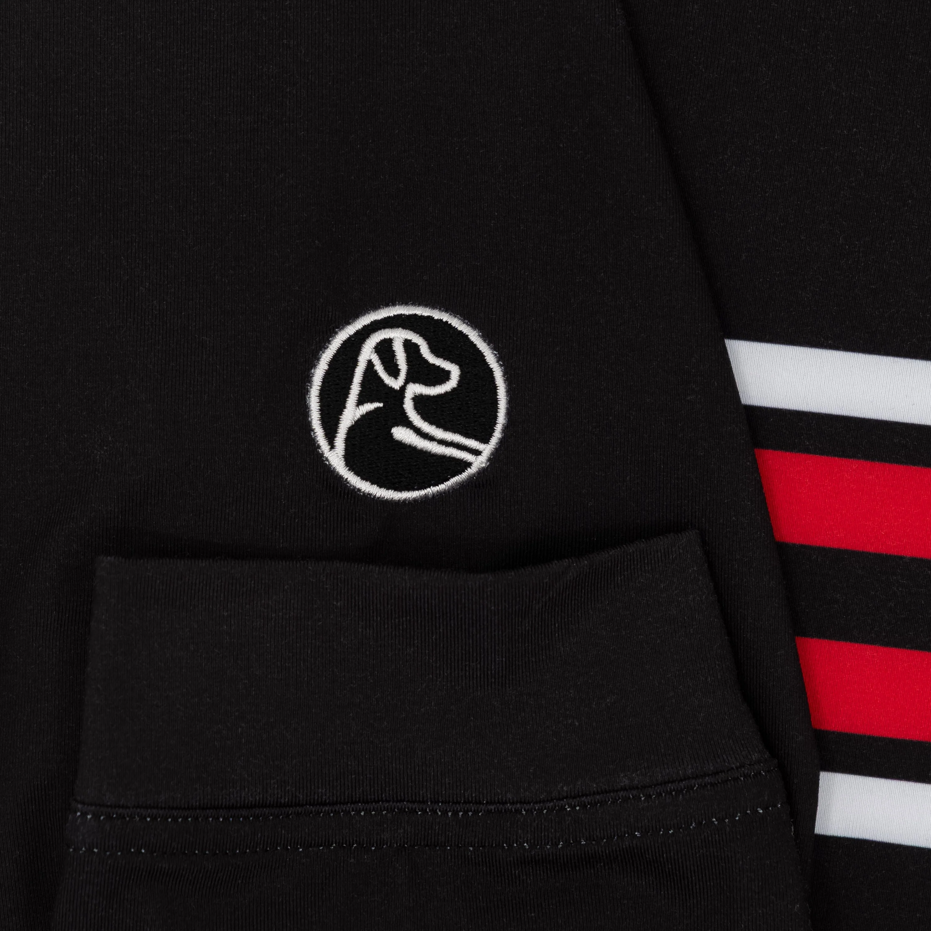 Utah Helmet Stripe Collegiate Q-Zip | The Utah Helmet Stripe - Black/Roar Red - Image 4