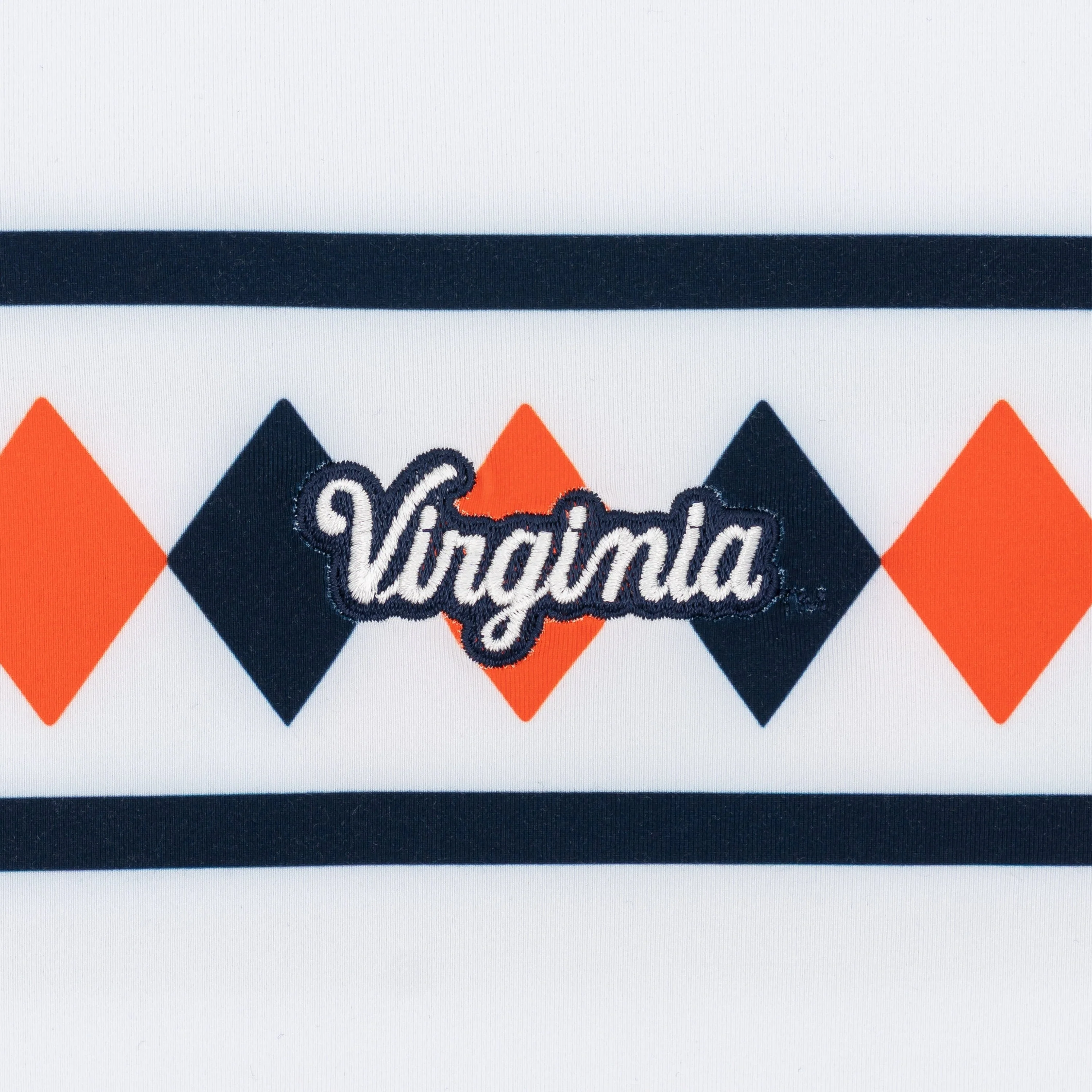 UVA Argyle Stripe Collegiate Q-Zip | The UVA Argyle Stripe - White/Admiral Navy - Image 3