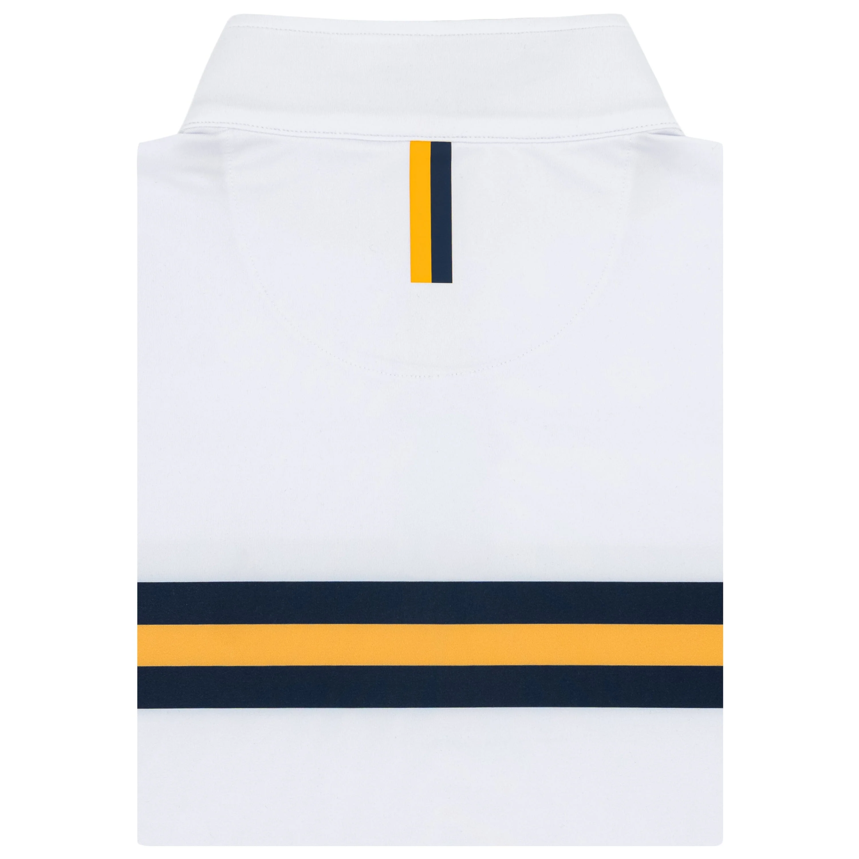 West Virginia Jersey Stripe Collegiate Q-Zip | The West Virginia Jersey Stripe - White/Indigo Blue - Image 2